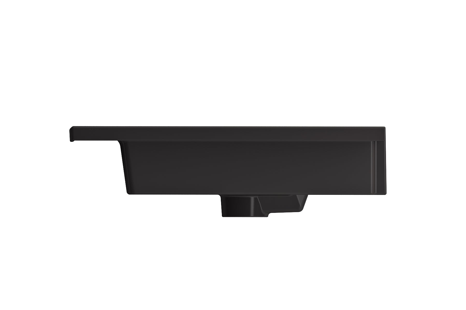 Alternate Image for BOCCHI Ravenna 48" Rectangle Wallmount Fireclay Bathroom Sink, Double Basin, Matte Black, Single Faucet Hole, 1111-004-0132