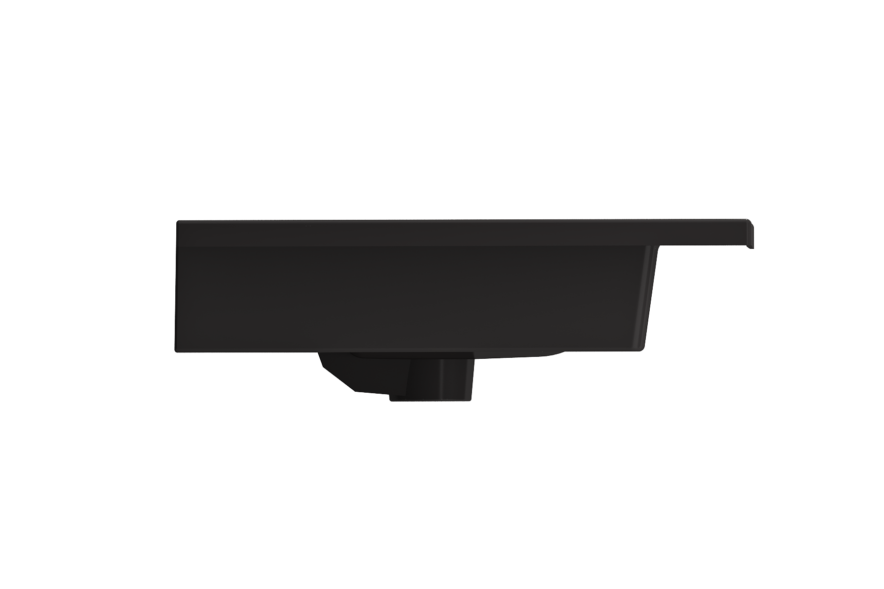 Alternate Image for BOCCHI Ravenna 32" Rectangle Wallmount Fireclay Bathroom Sink, Matte Black, Single Faucet Hole, 1113-004-0126