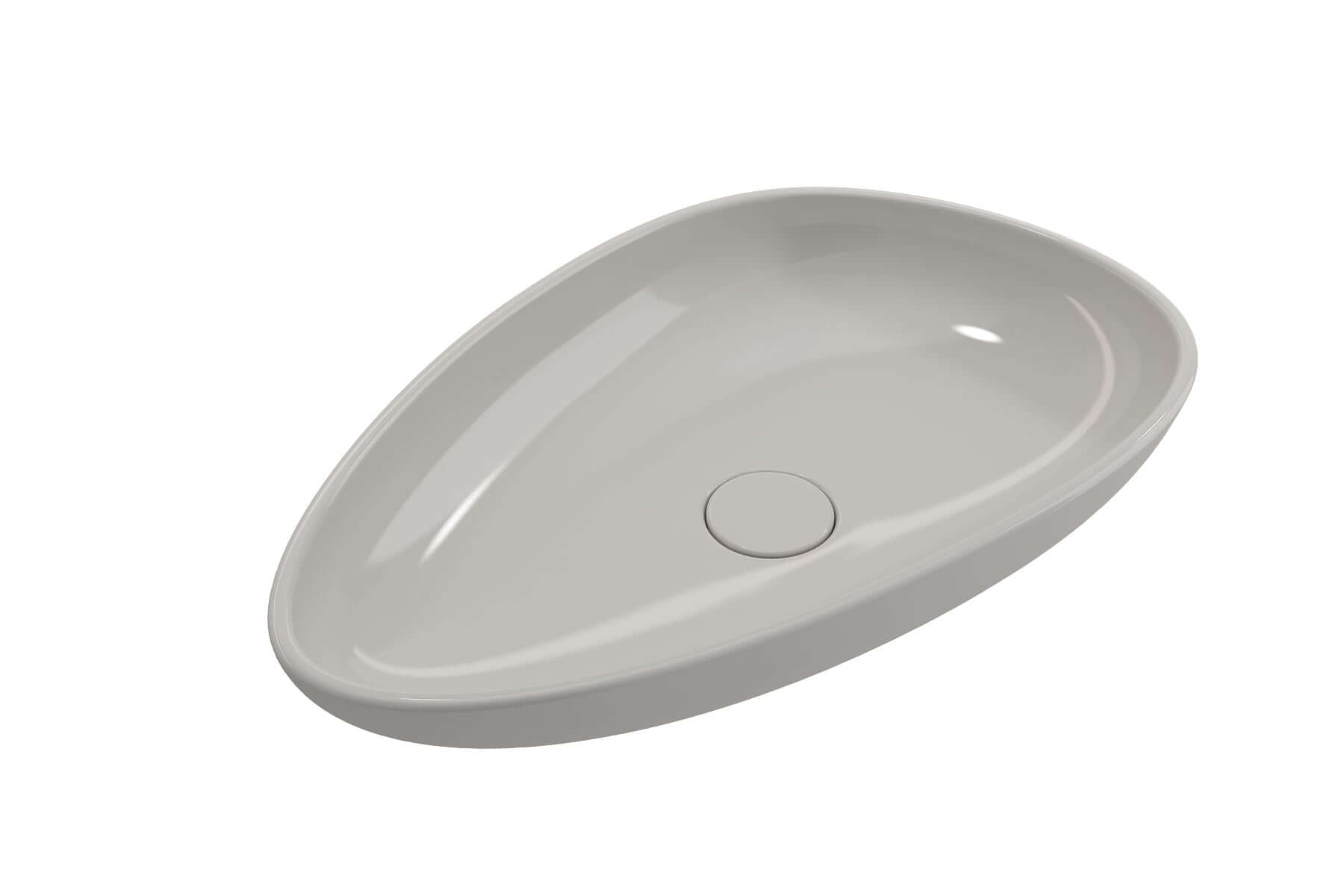 Alternate Image for BOCCHI Etna 23" Palette Shaped Vessel Fireclay Bathroom Sink, Biscuit, 1114-014-0125