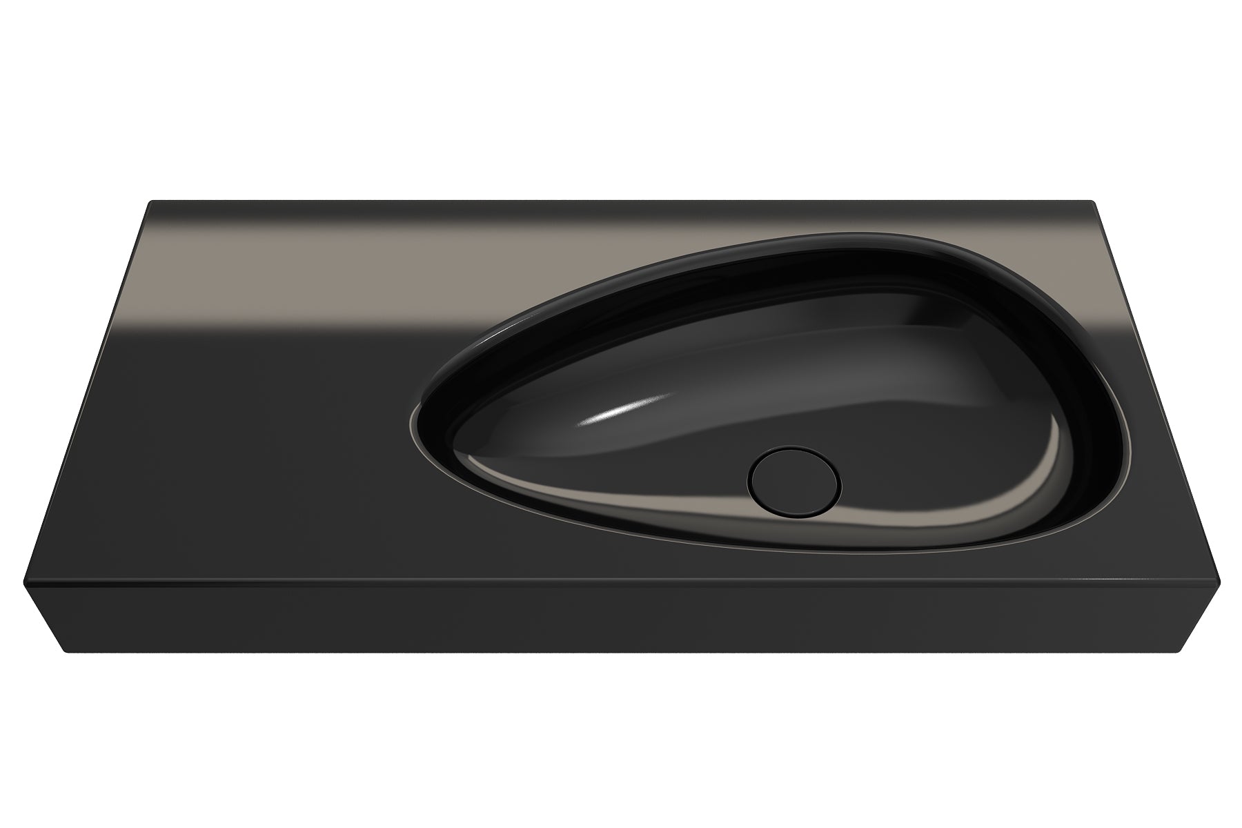 Alternate Image for BOCCHI Etna 36" Palette Shaped Wallmount Fireclay Bathroom Sink, Black, 1115-005-0125