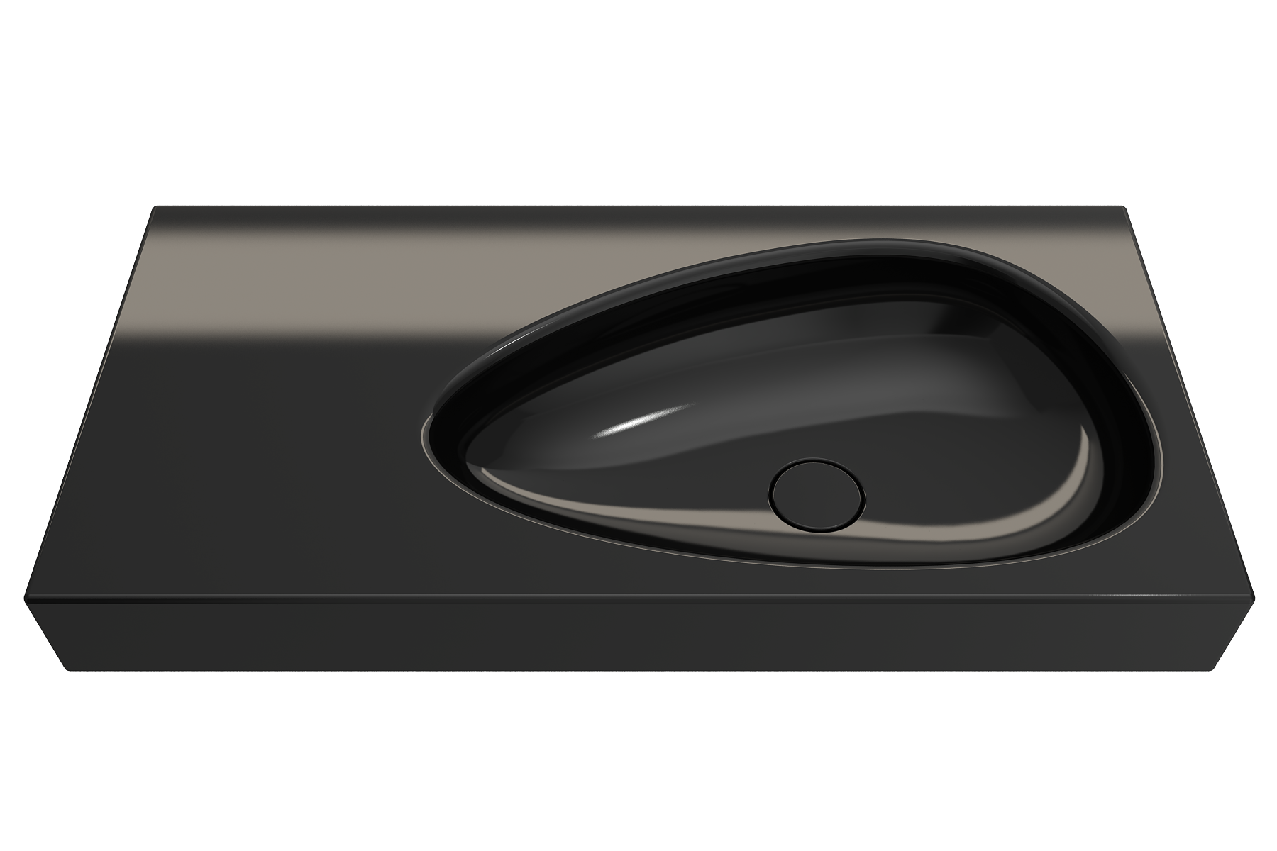 Alternate Image for BOCCHI Etna 36" Palette Shaped Wallmount Fireclay Bathroom Sink, Black, 1115-005-0125