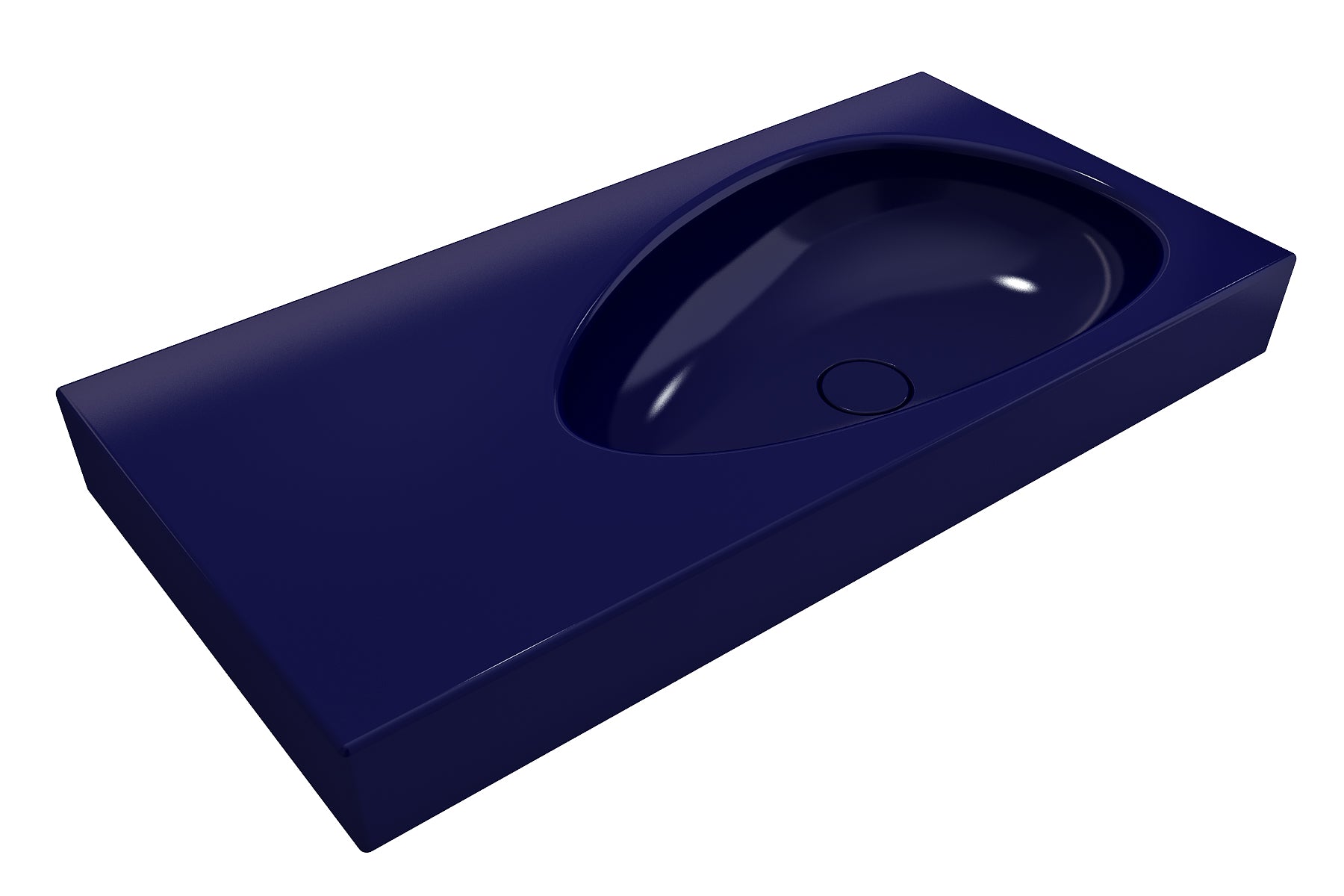 Alternate Image for BOCCHI Etna 36" Palette Shaped Wallmount Fireclay Bathroom Sink, Sapphire Blue, 1115-010-0125