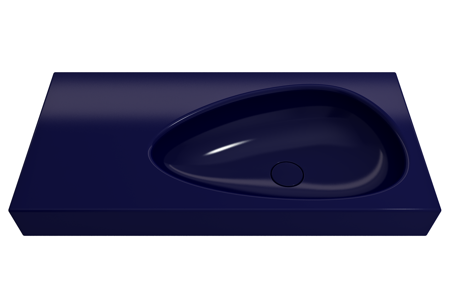 Alternate Image for BOCCHI Etna 36" Palette Shaped Wallmount Fireclay Bathroom Sink, Sapphire Blue, 1115-010-0125