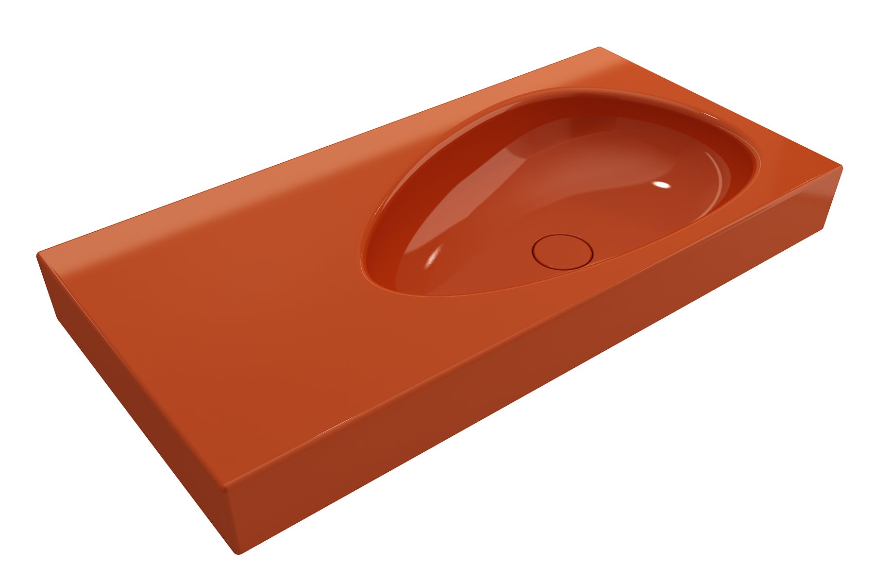 Alternate Image for BOCCHI Etna 36" Palette Shaped Wallmount Fireclay Bathroom Sink, Orange, 1115-012-0125