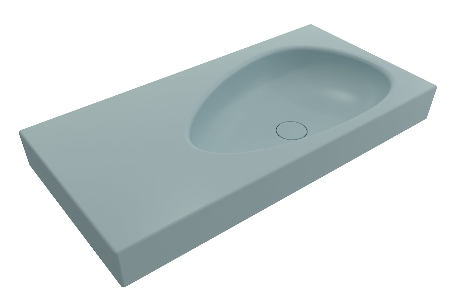 Alternate Image for BOCCHI Etna 36" Palette Shaped Wallmount Fireclay Bathroom Sink, Matte Ice Blue, 1115-029-0125