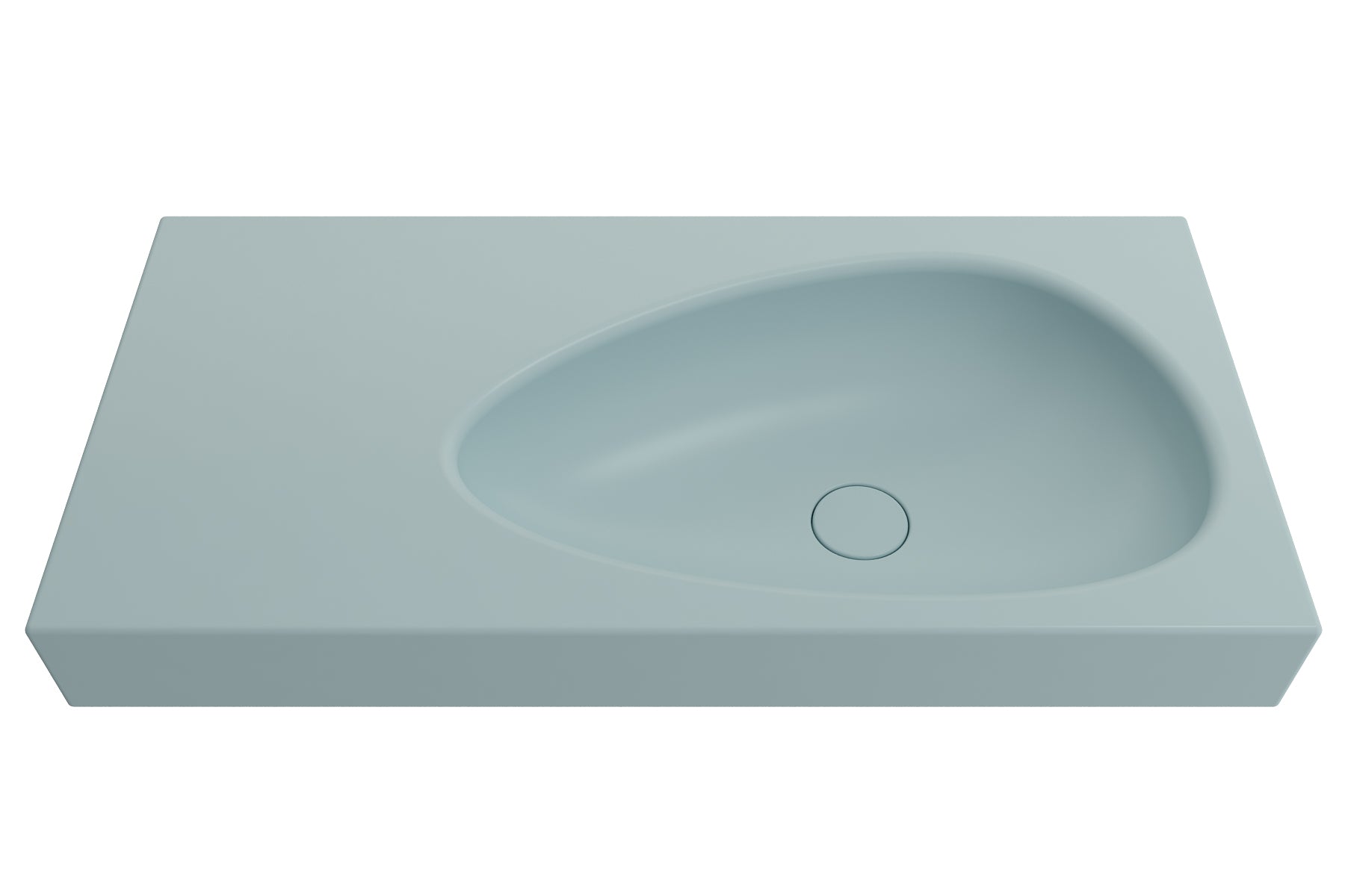 Alternate Image for BOCCHI Etna 36" Palette Shaped Wallmount Fireclay Bathroom Sink, Matte Ice Blue, 1115-029-0125