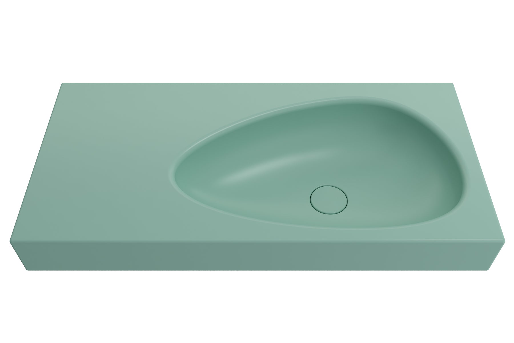 Alternate Image for BOCCHI Etna 36" Palette Shaped Wallmount Fireclay Bathroom Sink, Matte Mint Green, 1115-033-0125