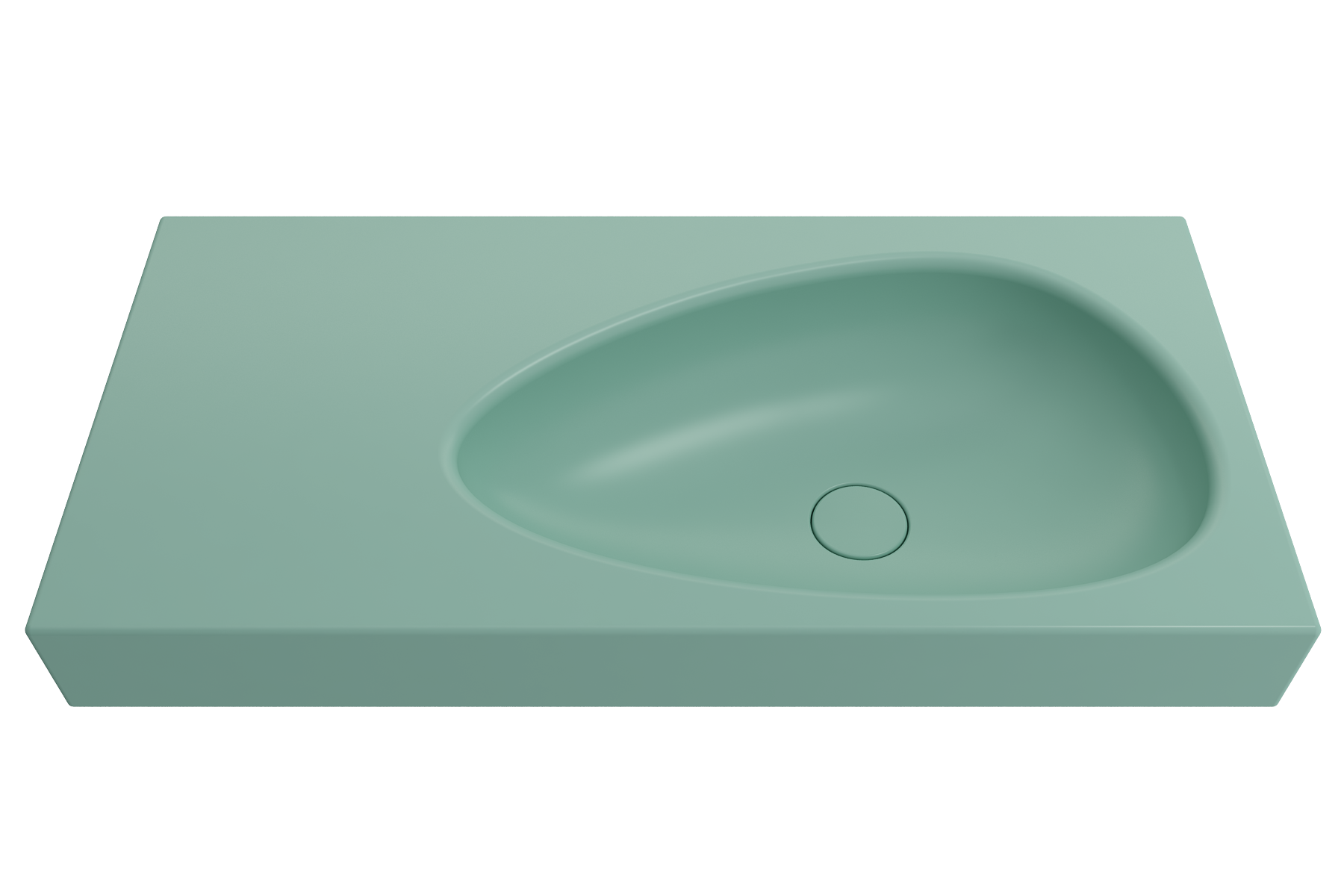 Alternate Image for BOCCHI Etna 36" Palette Shaped Wallmount Fireclay Bathroom Sink, Matte Mint Green, 1115-033-0125