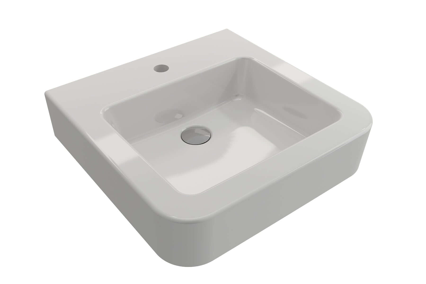 Alternate Image for BOCCHI Parma 20" Rectangle Wallmount Fireclay Bathroom Sink, White, Single Faucet Hole, 1122-001-0126