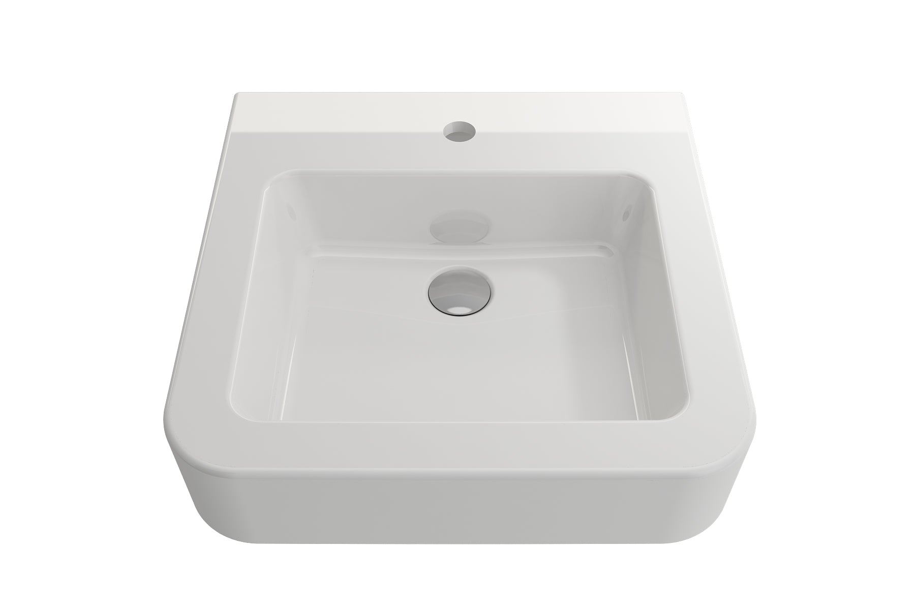 Alternate Image for BOCCHI Parma 20" Rectangle Wallmount Fireclay Bathroom Sink, White, Single Faucet Hole, 1122-001-0126