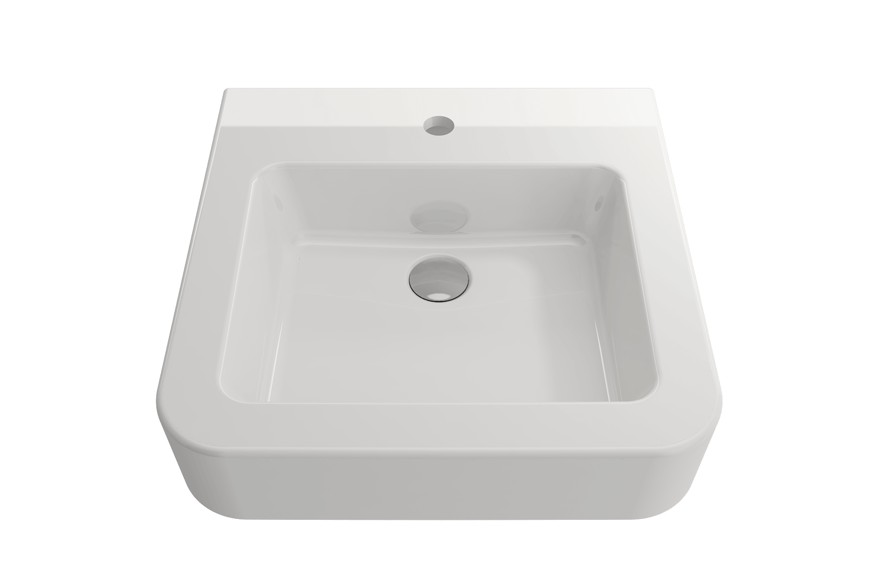Alternate Image for BOCCHI Parma 20" Rectangle Wallmount Fireclay Bathroom Sink, White, Single Faucet Hole, 1122-001-0126