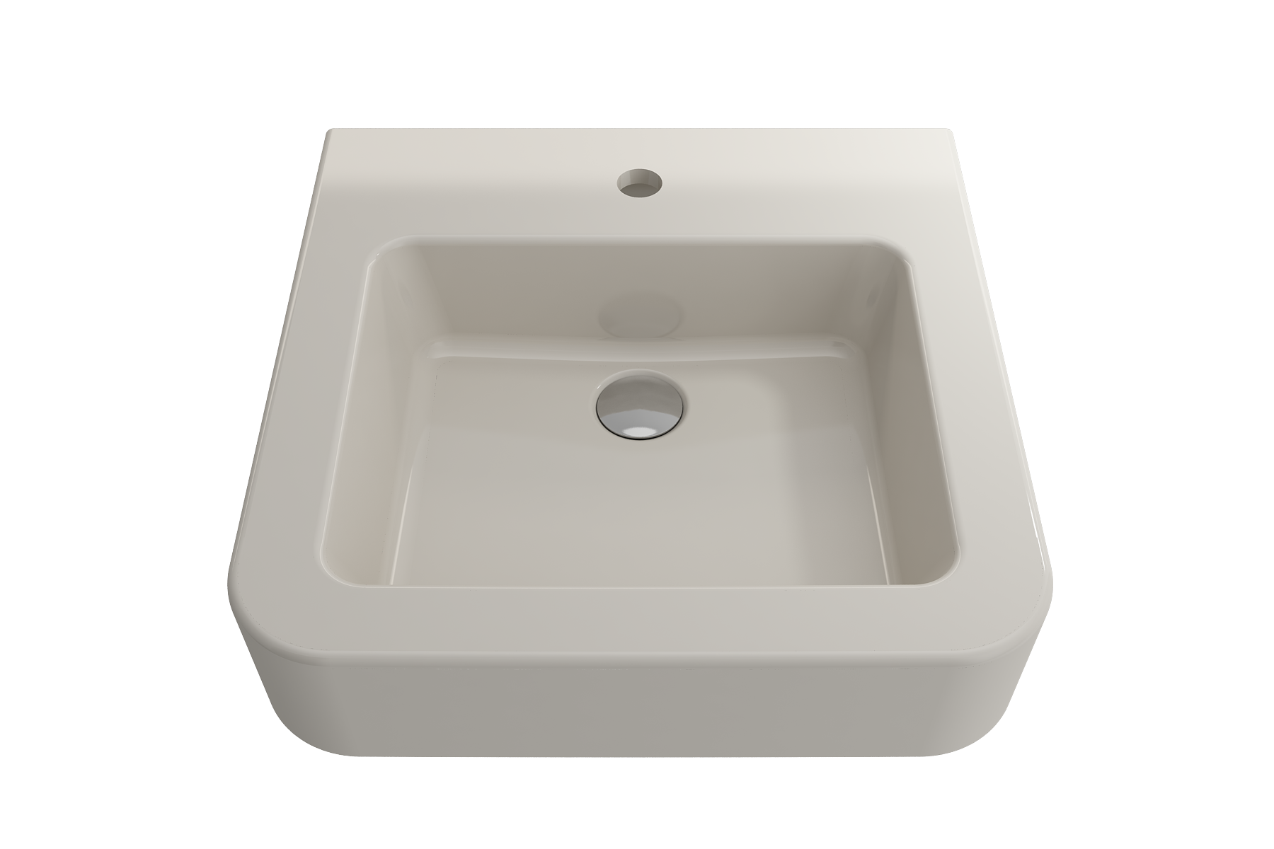 Alternate Image for BOCCHI Parma 20" Rectangle Wallmount Fireclay Bathroom Sink, Biscuit, Single Faucet Hole, 1122-014-0126