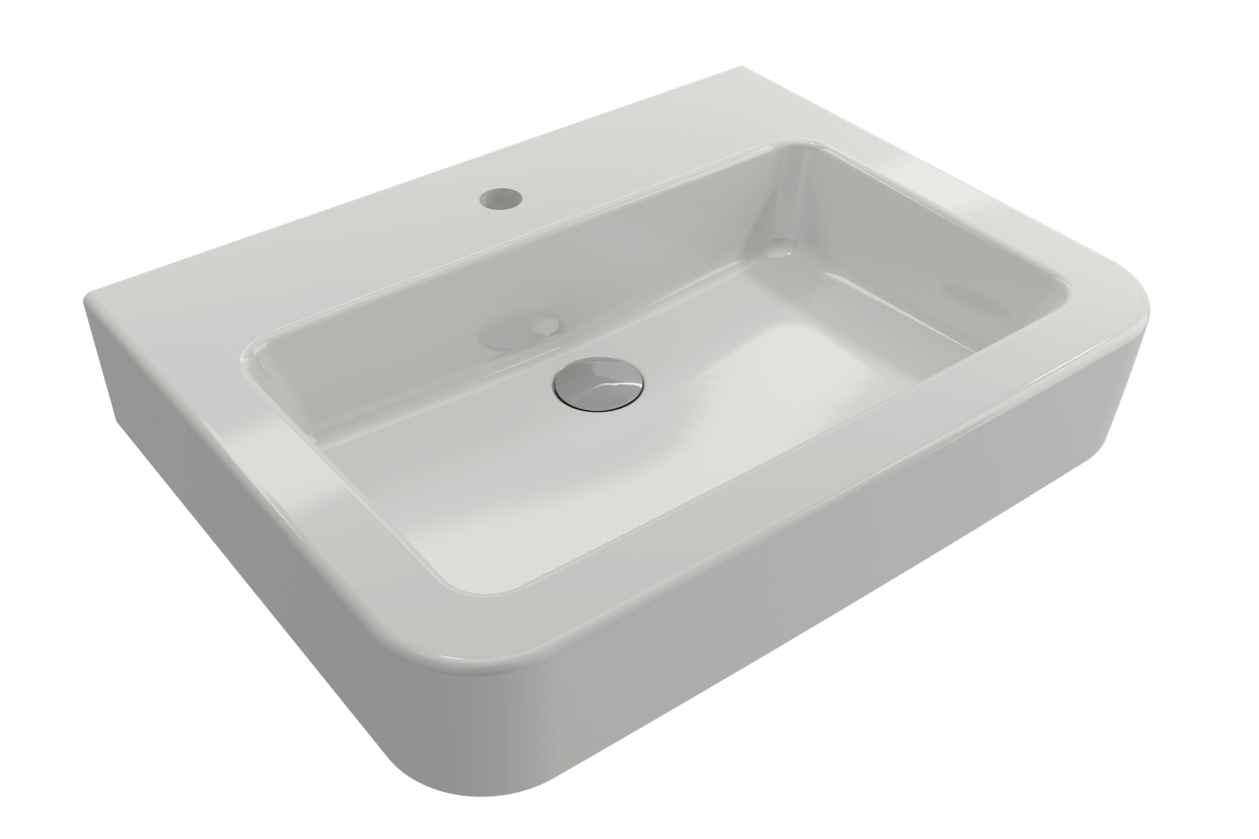 Alternate Image for BOCCHI Parma 26" Rectangle Wallmount Fireclay Bathroom Sink, White, Single Faucet Hole, 1123-001-0126