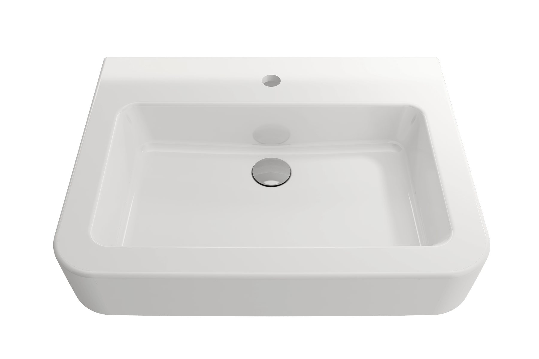 Alternate Image for BOCCHI Parma 26" Rectangle Wallmount Fireclay Bathroom Sink, White, Single Faucet Hole, 1123-001-0126