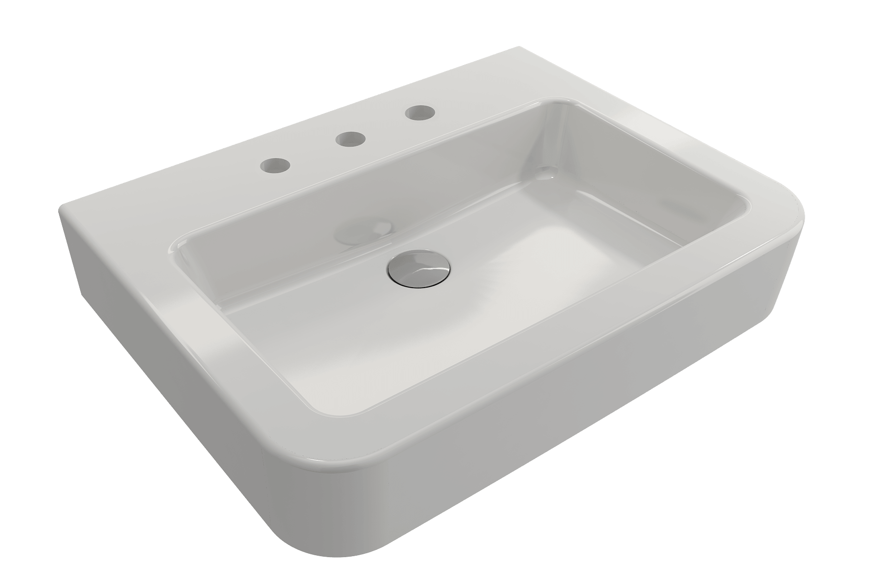 Alternate Image for BOCCHI Parma 26" Rectangle Wallmount Fireclay Bathroom Sink, White, 3 Faucet Hole, 1123-001-0127