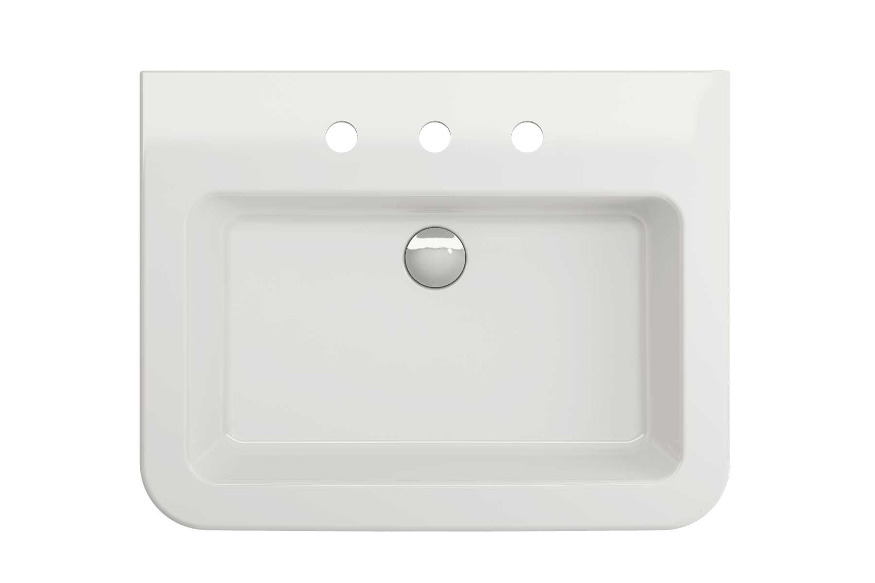 Alternate Image for BOCCHI Parma 26" Rectangle Wallmount Fireclay Bathroom Sink, White, 3 Faucet Hole, 1123-001-0127