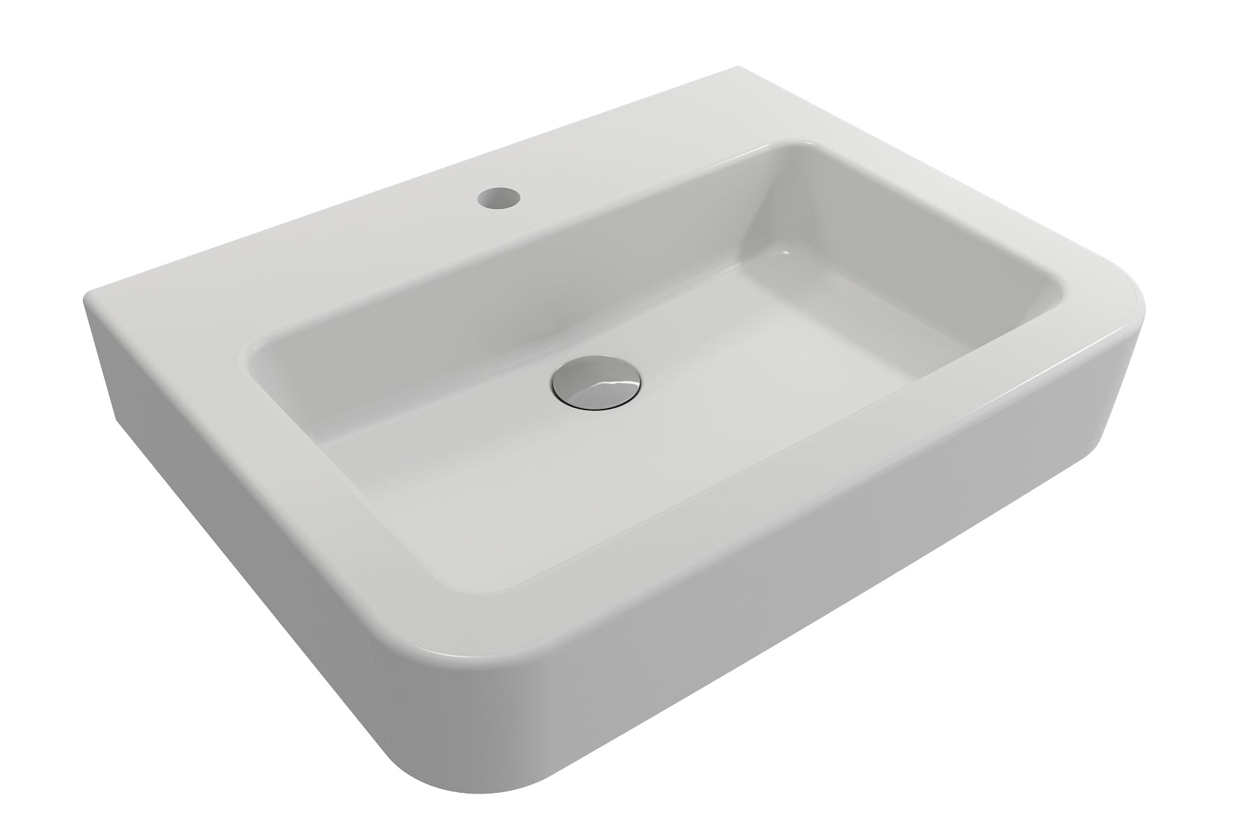 Alternate Image for BOCCHI Parma 26" Rectangle Wallmount Fireclay Bathroom Sink, Matte White, Single Faucet Hole, 1123-002-0126