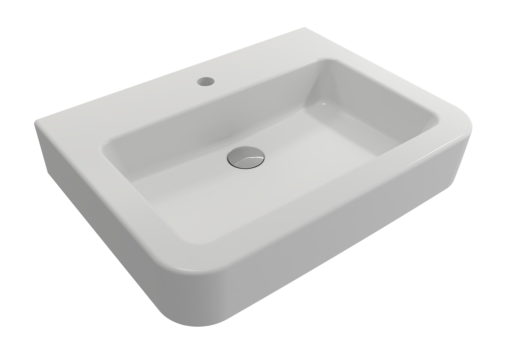 Alternate Image for BOCCHI Parma 26" Rectangle Wallmount Fireclay Bathroom Sink, Matte White, Single Faucet Hole, 1123-002-0126
