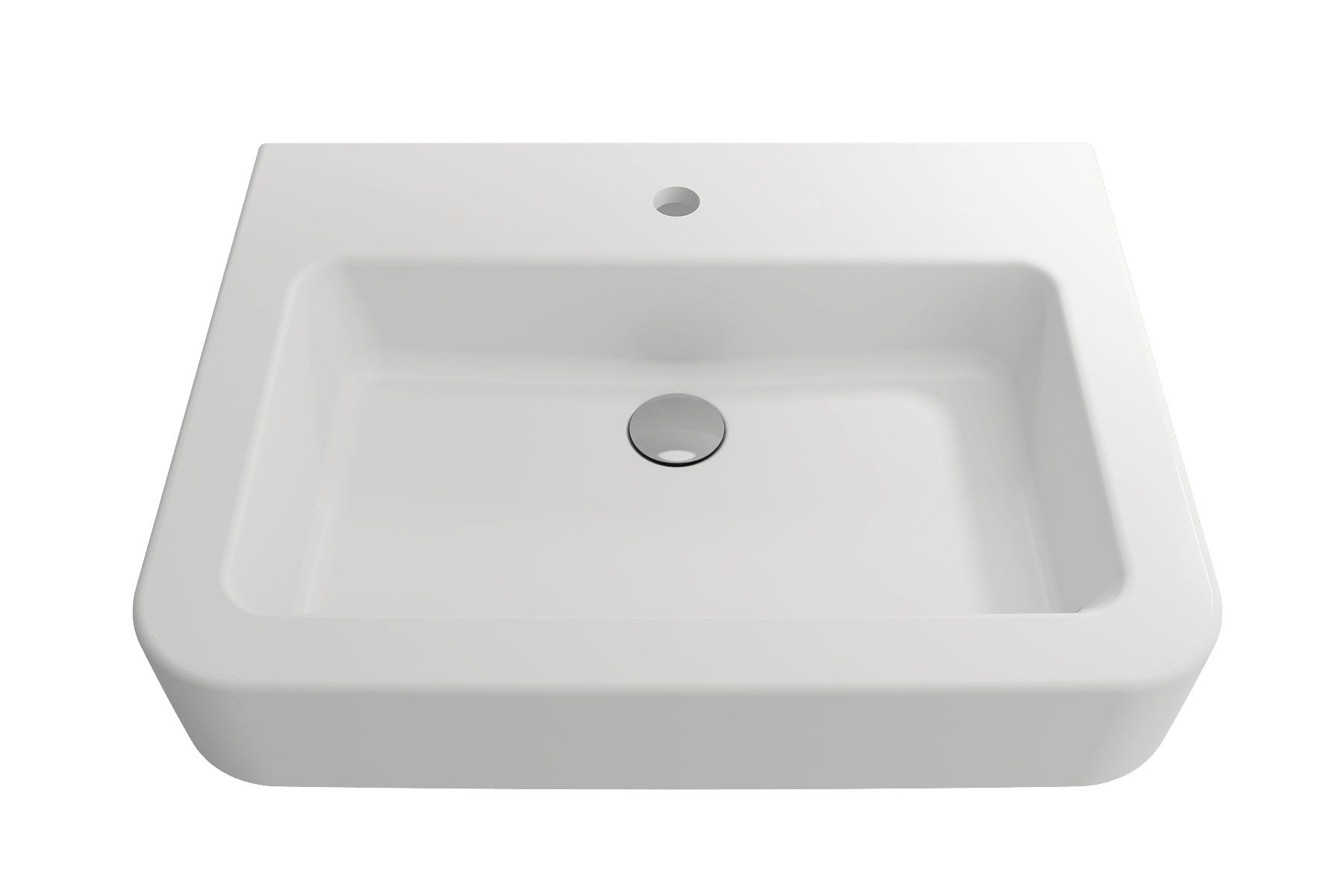 Alternate Image for BOCCHI Parma 26" Rectangle Wallmount Fireclay Bathroom Sink, Matte White, Single Faucet Hole, 1123-002-0126