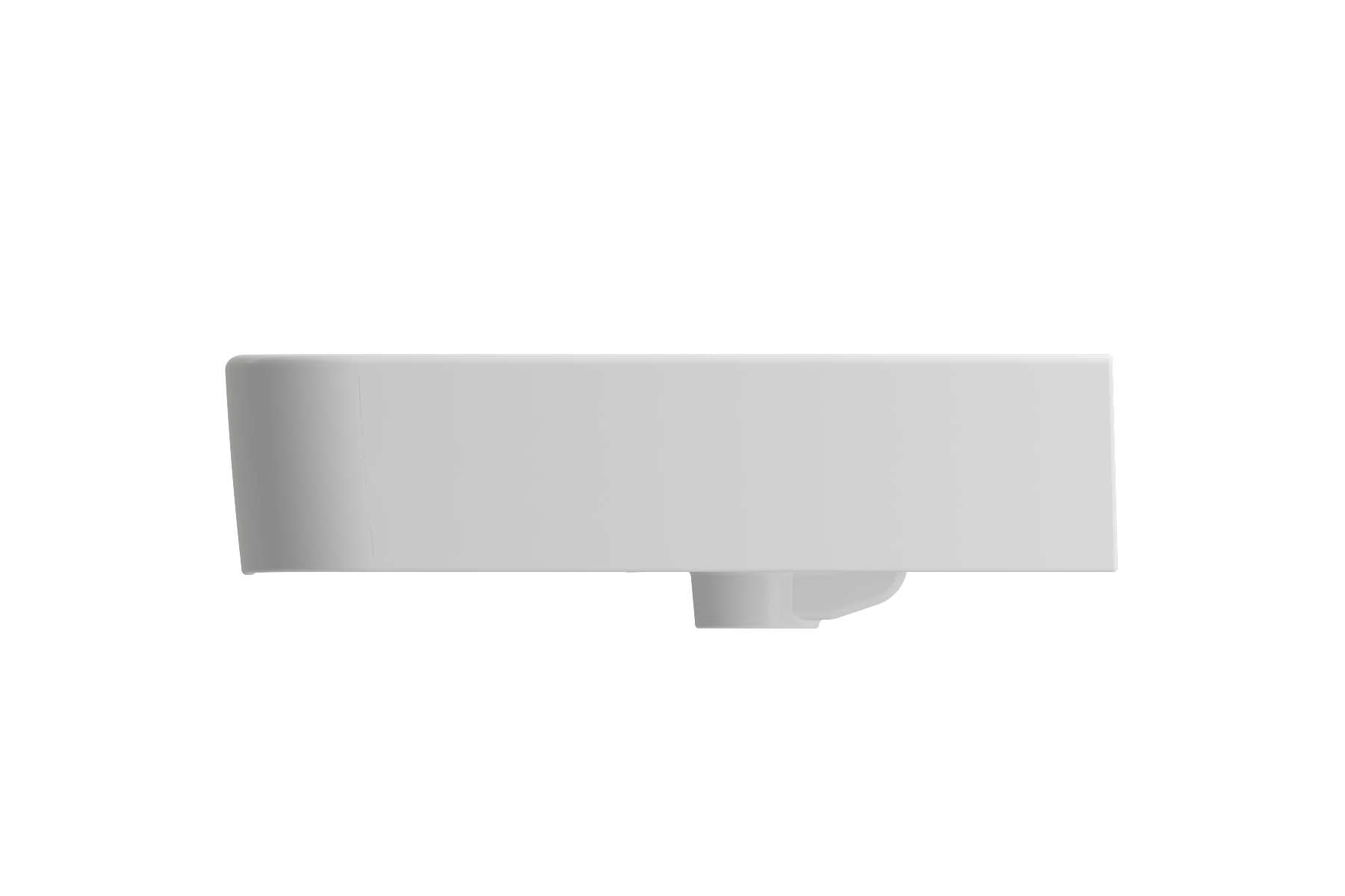 Alternate Image for BOCCHI Parma 26" Rectangle Wallmount Fireclay Bathroom Sink, Matte White, Single Faucet Hole, 1123-002-0126