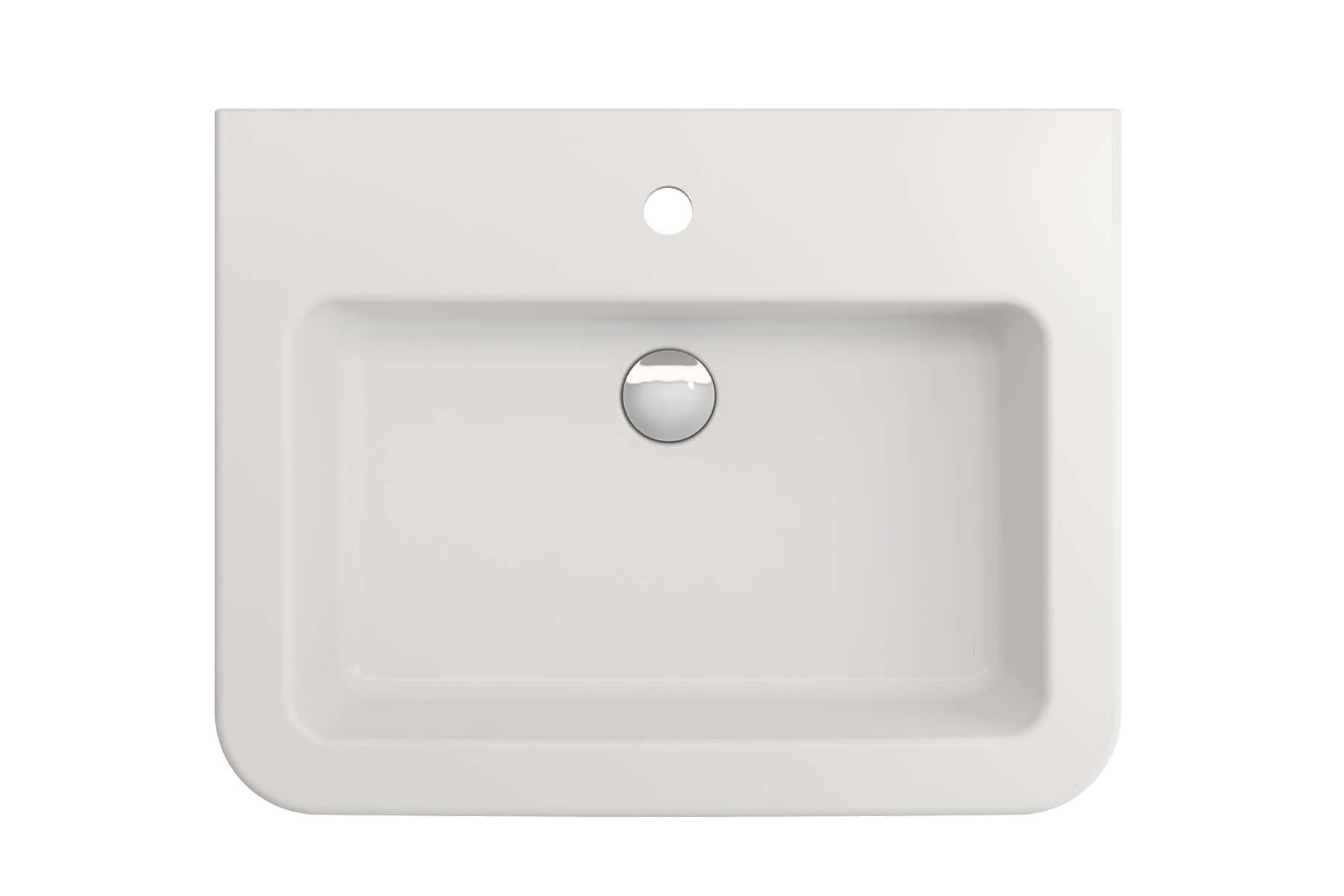Alternate Image for BOCCHI Parma 26" Rectangle Wallmount Fireclay Bathroom Sink, Matte White, Single Faucet Hole, 1123-002-0126