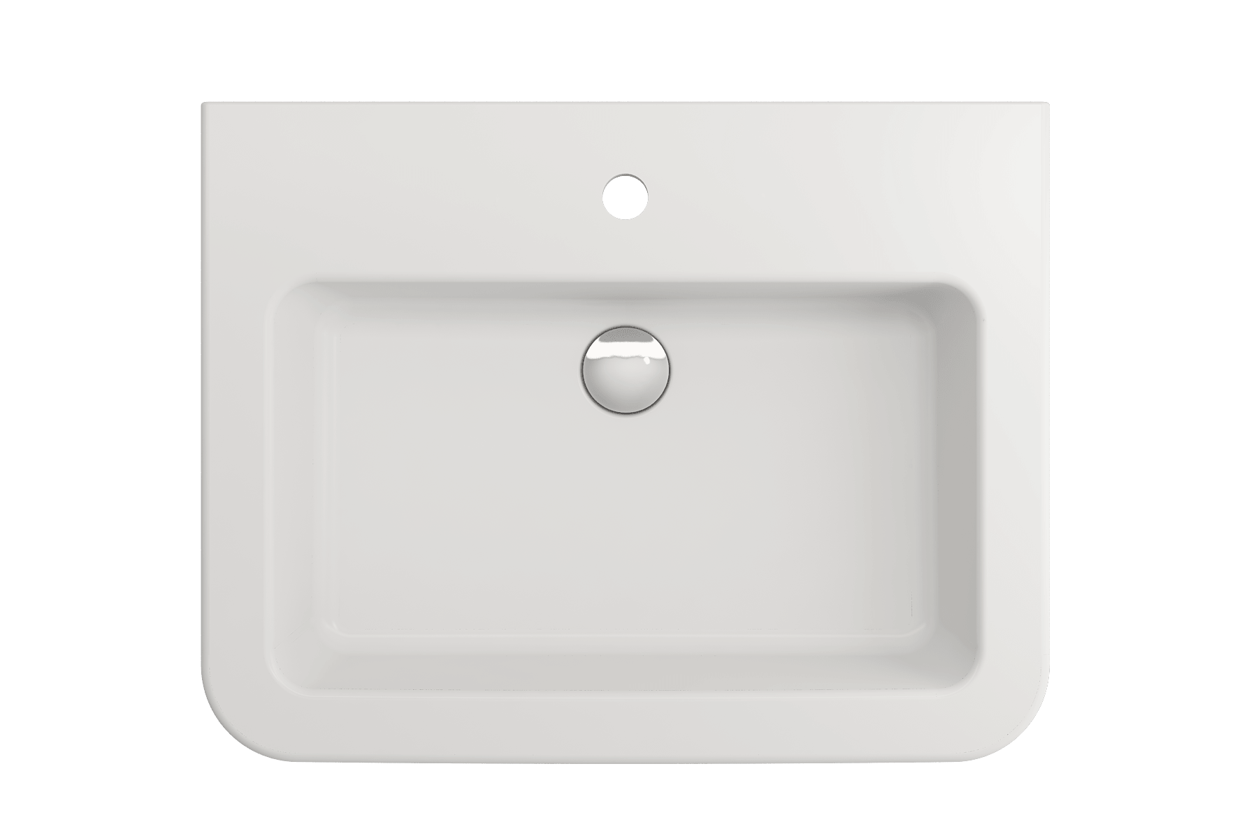 Alternate Image for BOCCHI Parma 26" Rectangle Wallmount Fireclay Bathroom Sink, Matte White, Single Faucet Hole, 1123-002-0126