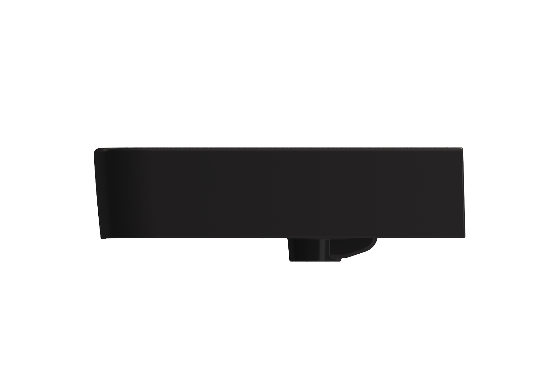 Alternate Image for BOCCHI Parma 26" Rectangle Wallmount Fireclay Bathroom Sink, Matte Black, Single Faucet Hole, 1123-004-0126