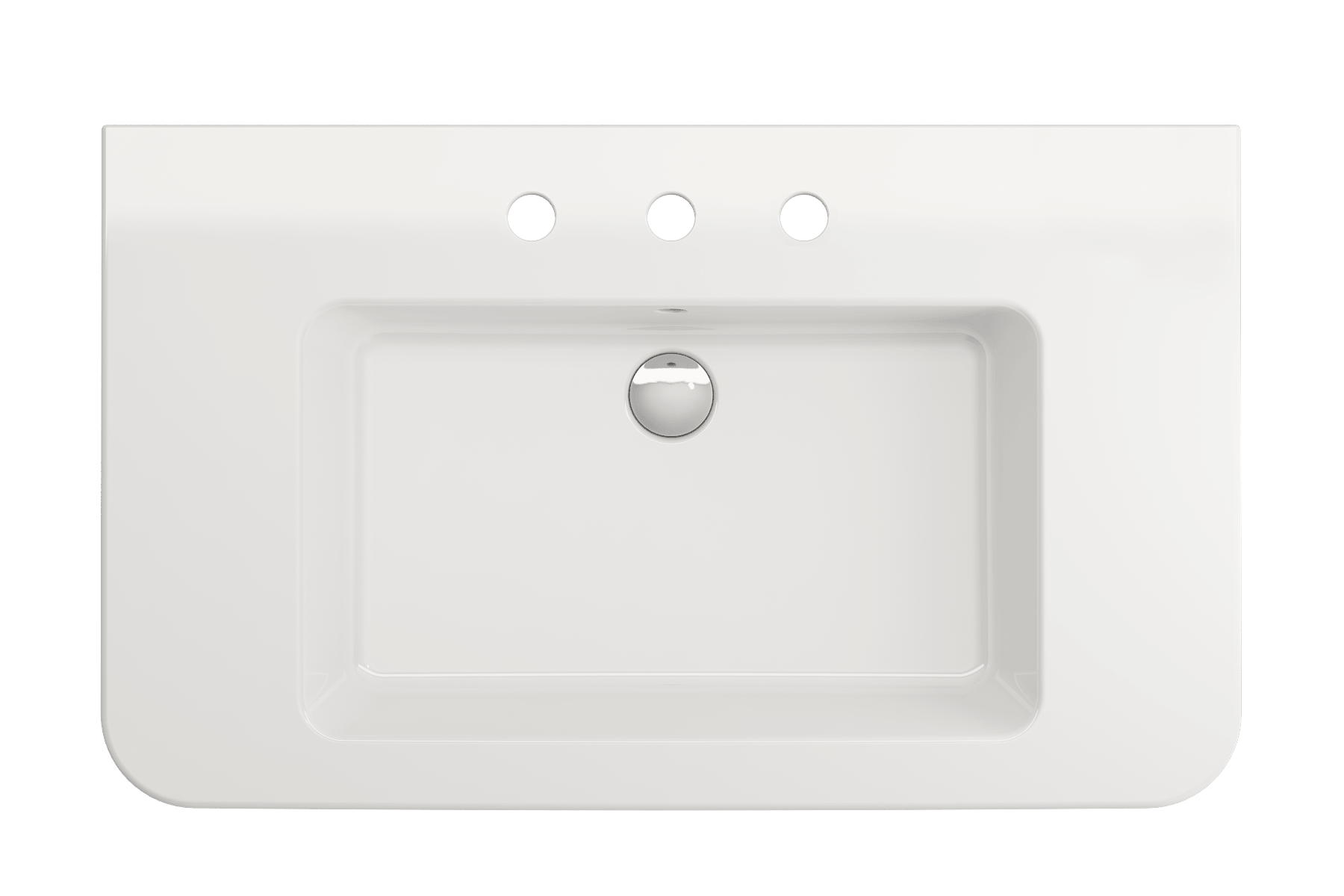 Alternate Image for BOCCHI Parma 34" Rectangle Wallmount Fireclay Bathroom Sink, White, 3 Faucet Hole, 1124-001-0127