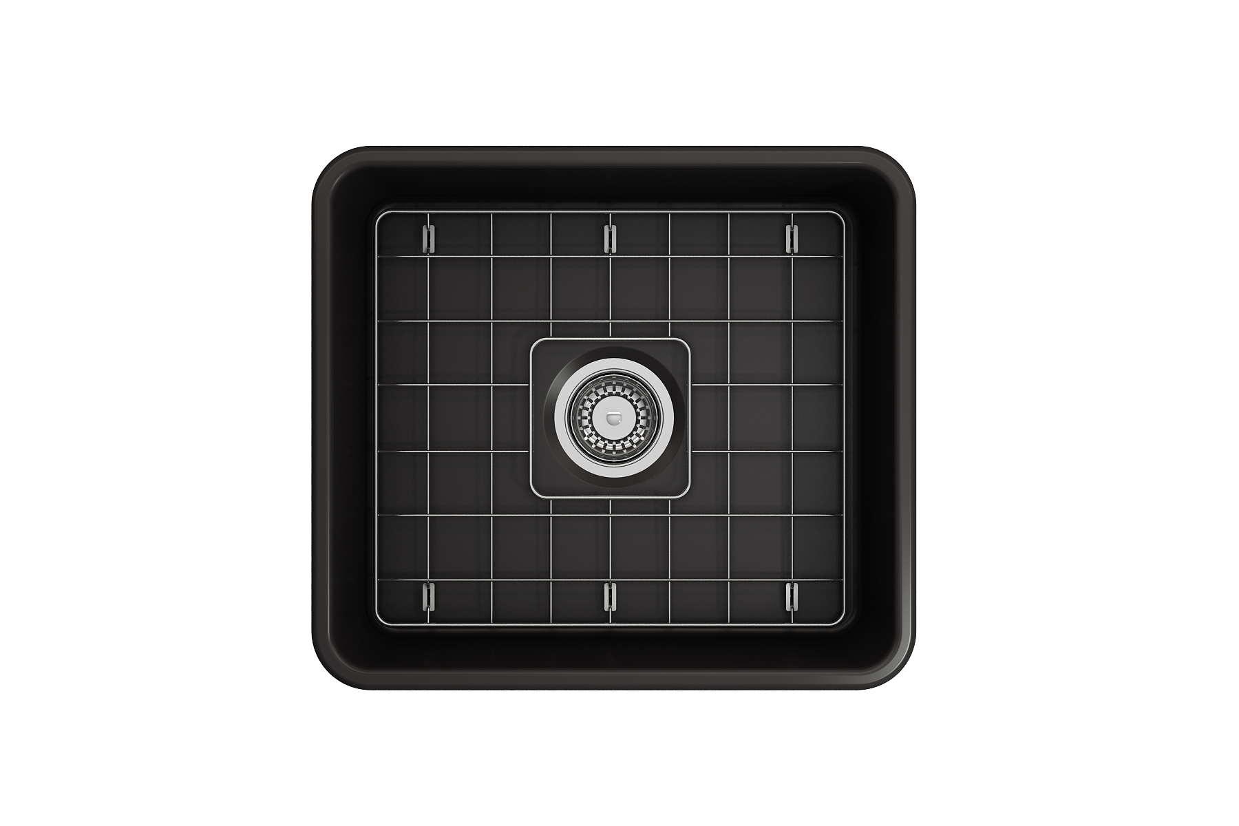 Alternate Image for BOCCHI Classico 20" Fireclay Farmhouse Apron Single Bowl Kitchen Sink, Matte Black, 1136-004-0120
