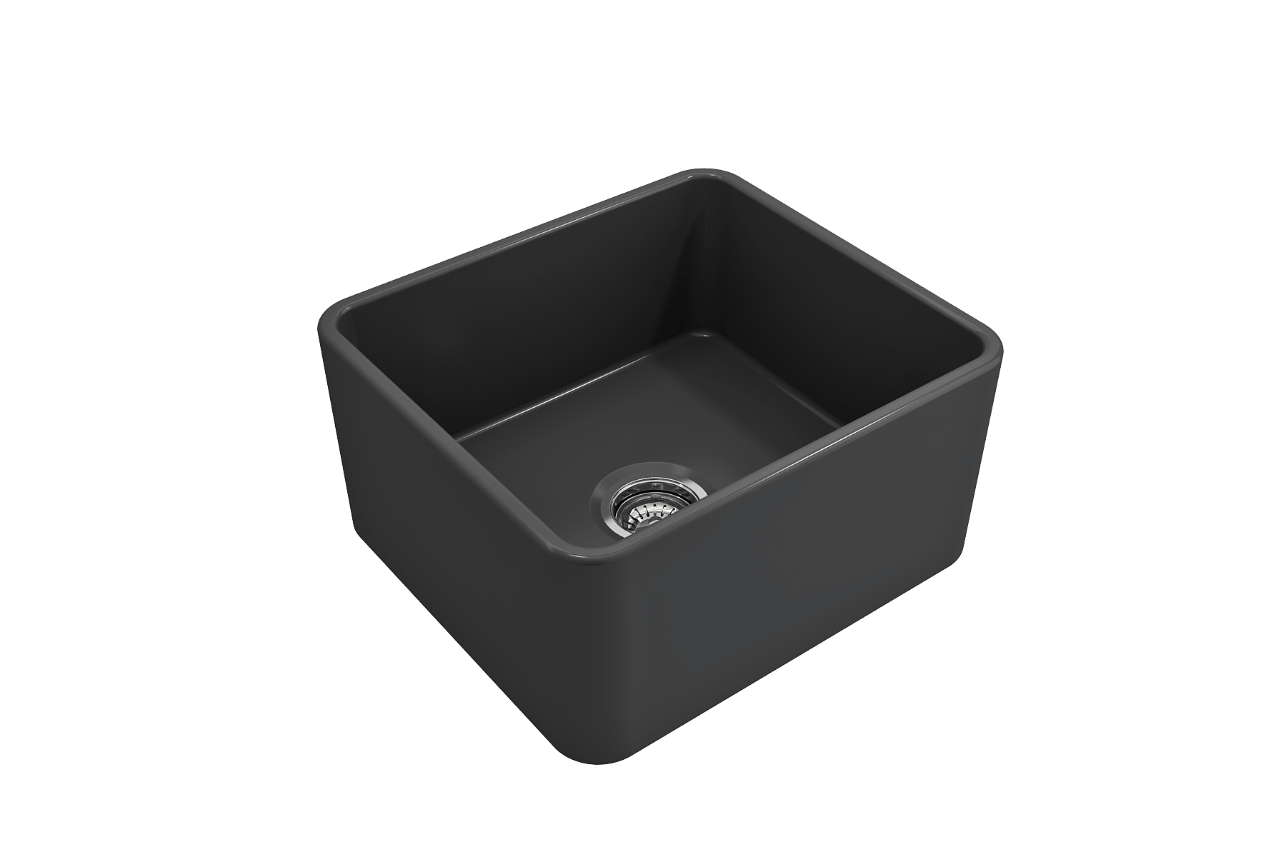 Alternate Image for BOCCHI Classico 20" Fireclay Farmhouse Apron Single Bowl Kitchen Sink, Matte Dark Gray, 1136-020-0120