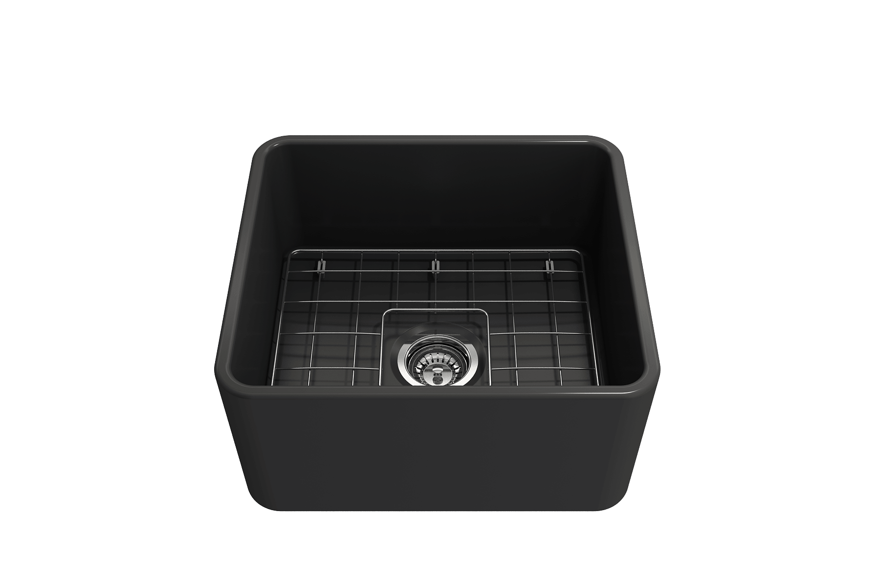 Alternate Image for BOCCHI Classico 20" Fireclay Farmhouse Apron Single Bowl Kitchen Sink, Matte Dark Gray, 1136-020-0120