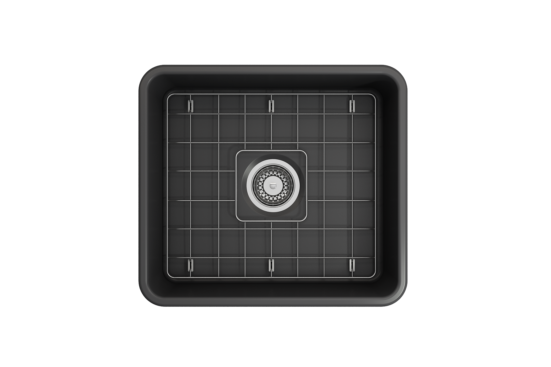 Alternate Image for BOCCHI Classico 20" Fireclay Farmhouse Apron Single Bowl Kitchen Sink, Matte Dark Gray, 1136-020-0120