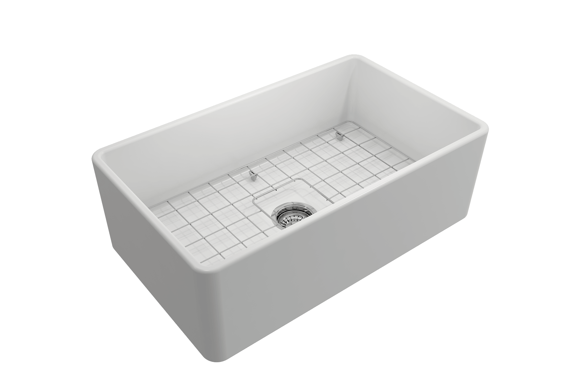 Alternate Image for BOCCHI Classico 30" Fireclay Farmhouse Apron Single Bowl Kitchen Sink, Matte White, 1138-002-0120