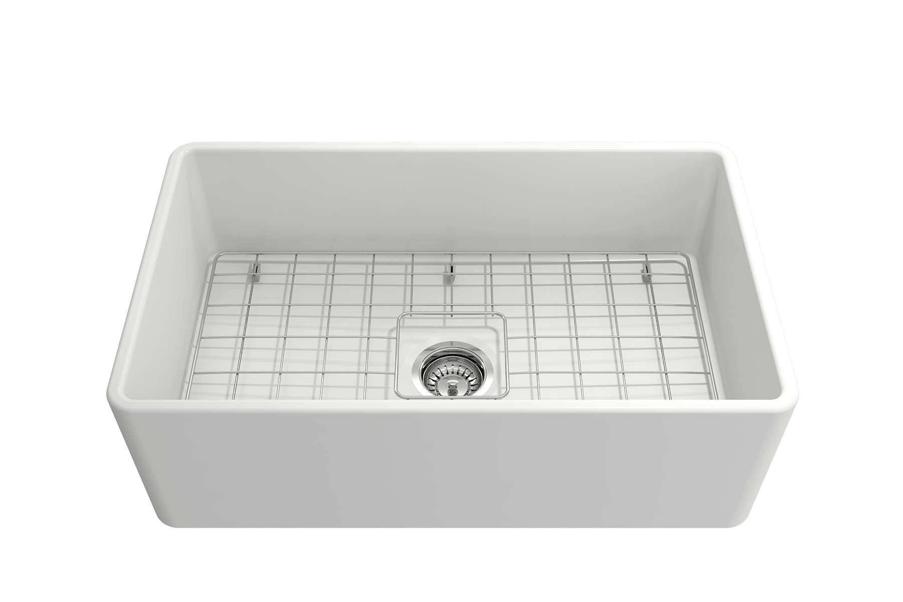 Alternate Image for BOCCHI Classico 30" Fireclay Farmhouse Apron Single Bowl Kitchen Sink, Matte White, 1138-002-0120