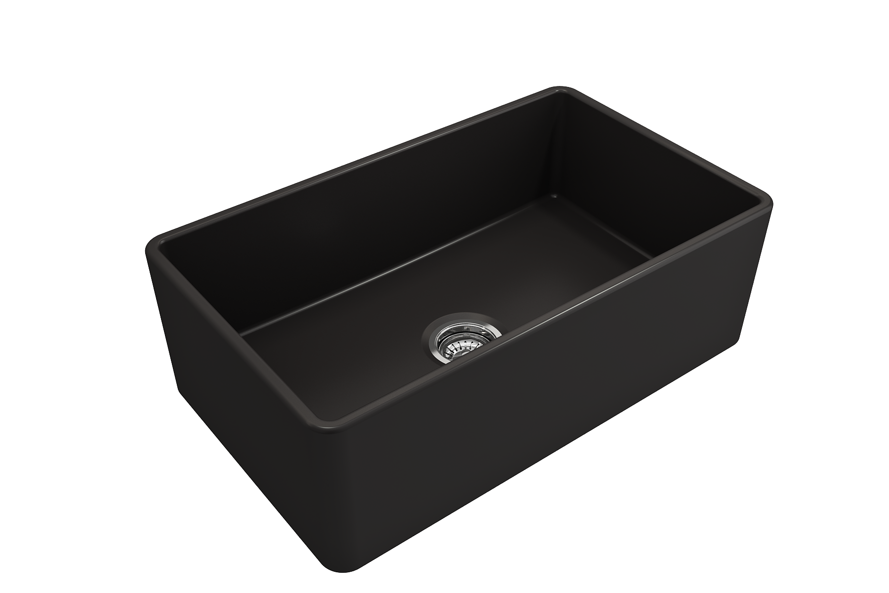 Alternate Image for BOCCHI Classico 30" Fireclay Farmhouse Apron Single Bowl Kitchen Sink, Matte Black, 1138-004-0120