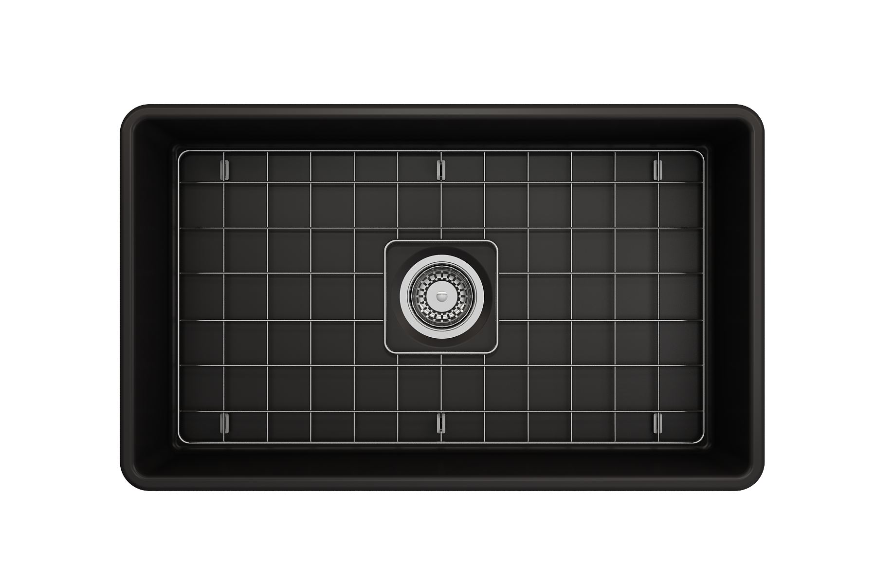 Alternate Image for BOCCHI Classico 30" Fireclay Farmhouse Apron Single Bowl Kitchen Sink, Matte Black, 1138-004-0120
