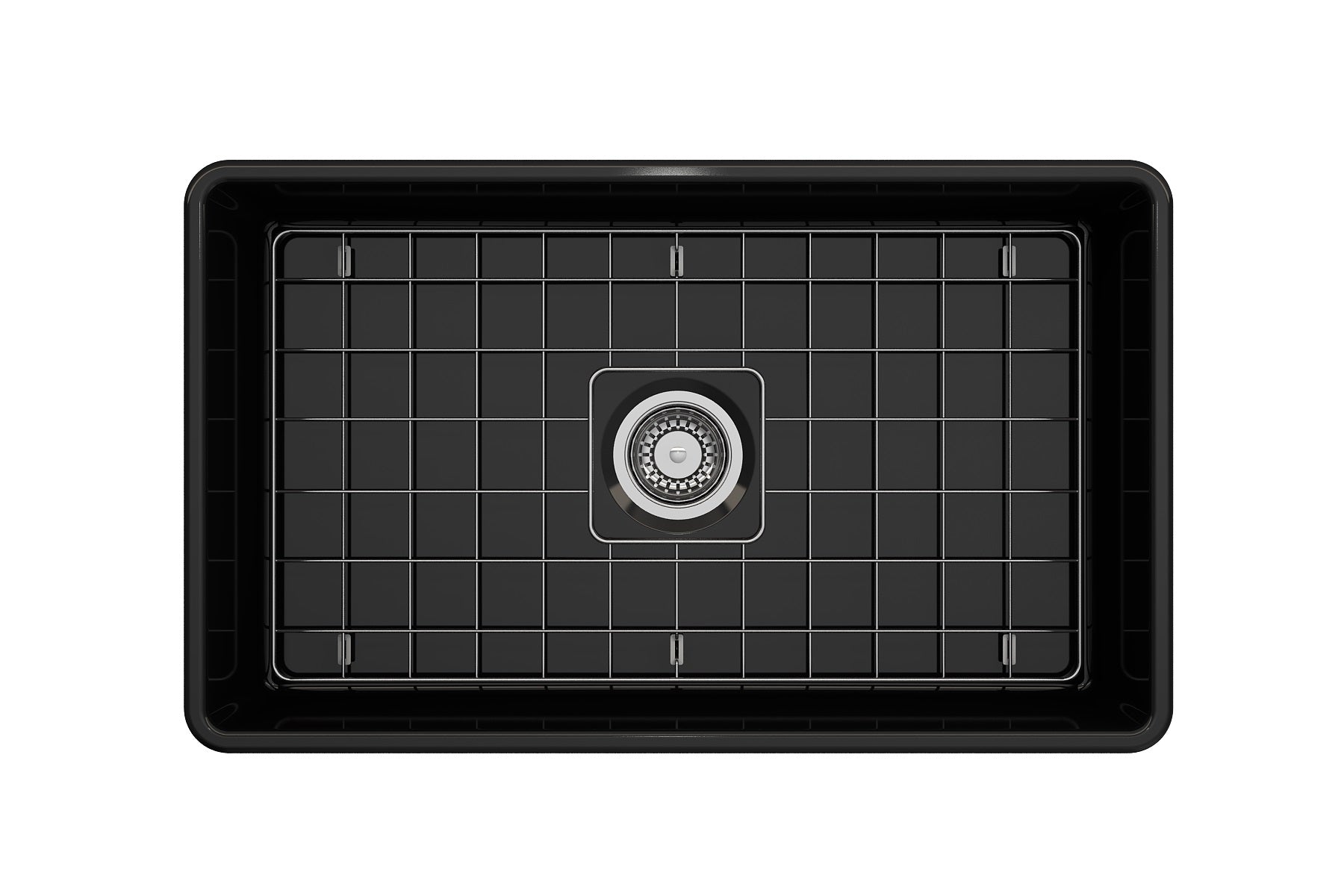 Alternate Image for BOCCHI Classico 30" Fireclay Farmhouse Apron Single Bowl Kitchen Sink, Black, 1138-005-0120