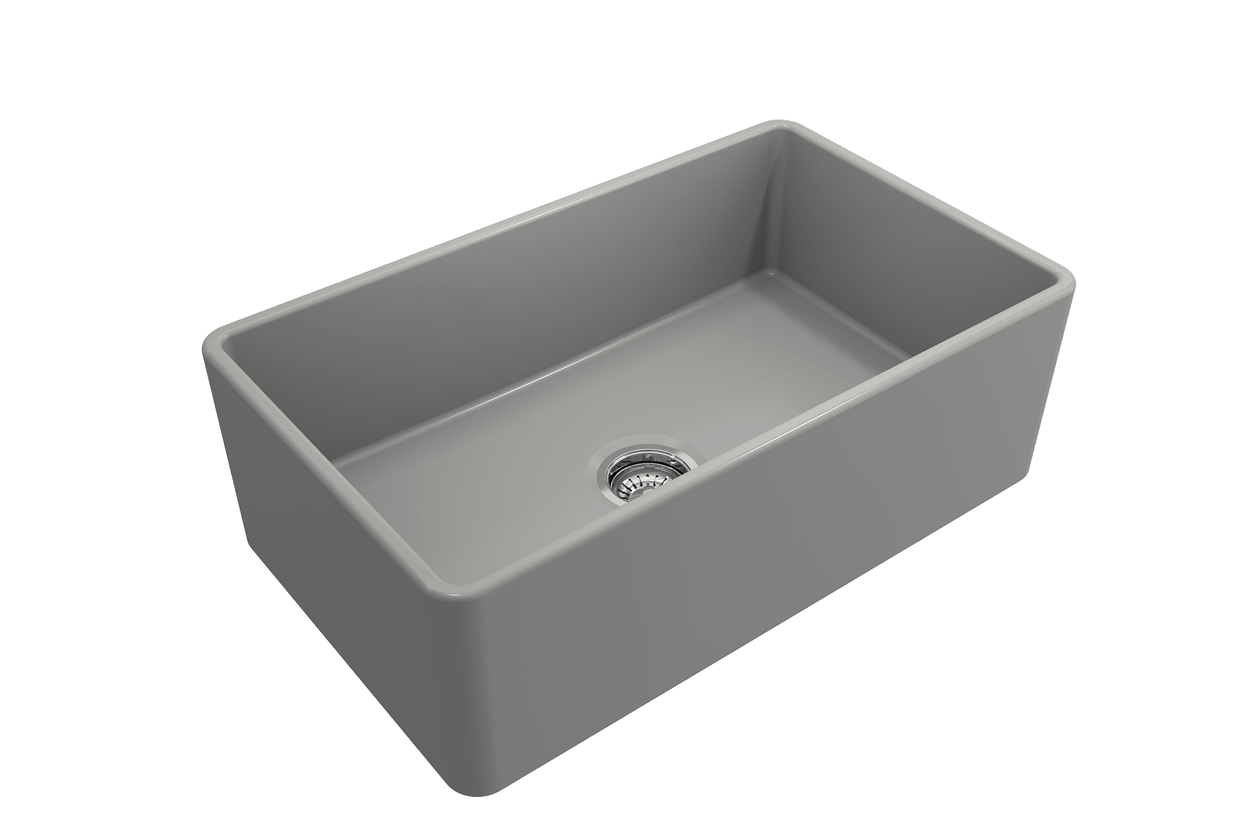 Alternate Image for BOCCHI Classico 30" Fireclay Farmhouse Apron Single Bowl Kitchen Sink, Matte Gray, 1138-006-0120