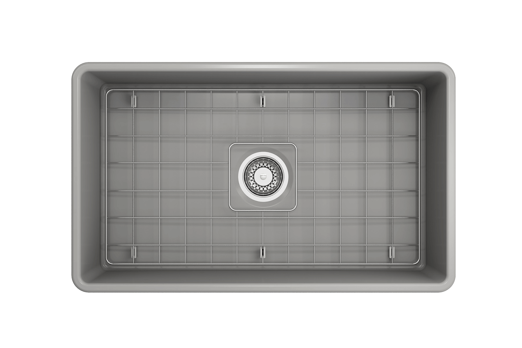Alternate Image for BOCCHI Classico 30" Fireclay Farmhouse Apron Single Bowl Kitchen Sink, Matte Gray, 1138-006-0120