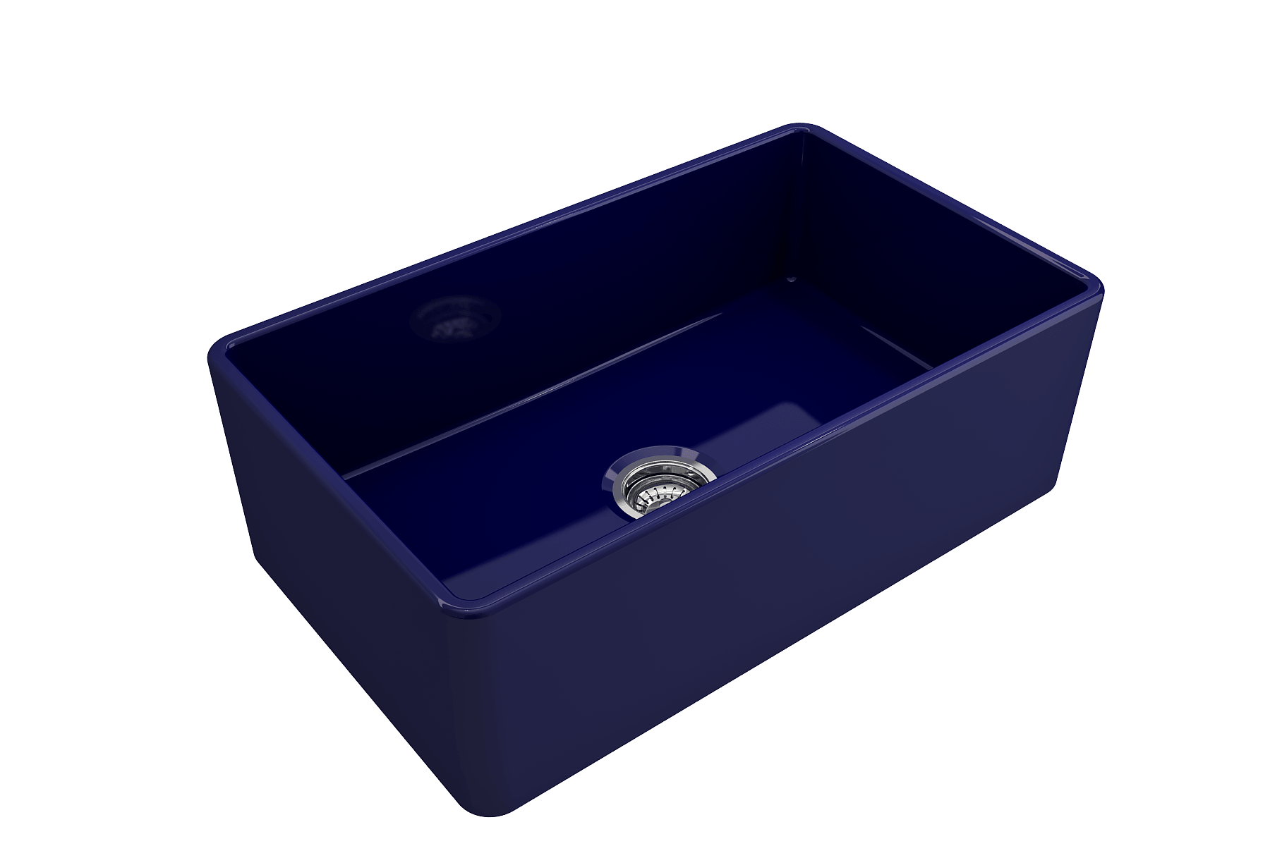 Alternate Image for BOCCHI Classico 30" Fireclay Farmhouse Apron Single Bowl Kitchen Sink, Sapphire Blue, 1138-010-0120