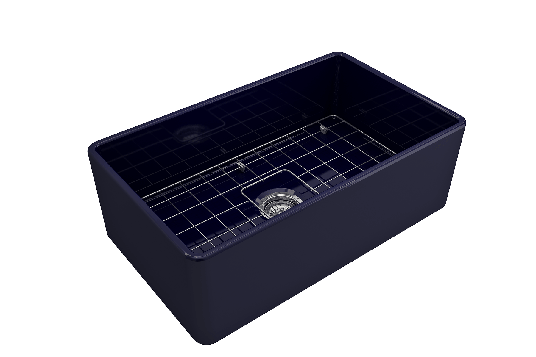 Alternate Image for BOCCHI Classico 30" Fireclay Farmhouse Apron Single Bowl Kitchen Sink, Sapphire Blue, 1138-010-0120