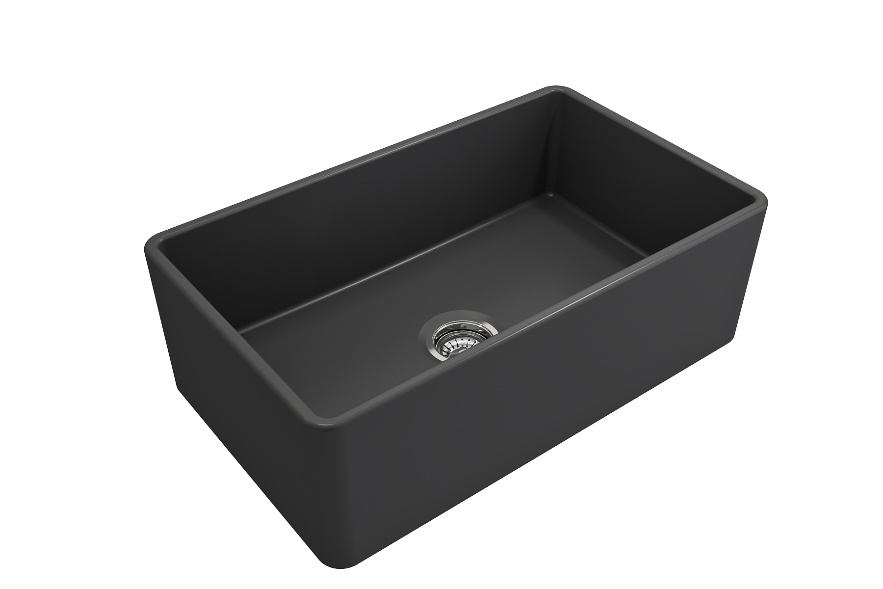 Alternate Image for BOCCHI Classico 30" Fireclay Farmhouse Apron Single Bowl Kitchen Sink, Matte Dark Gray, 1138-020-0120