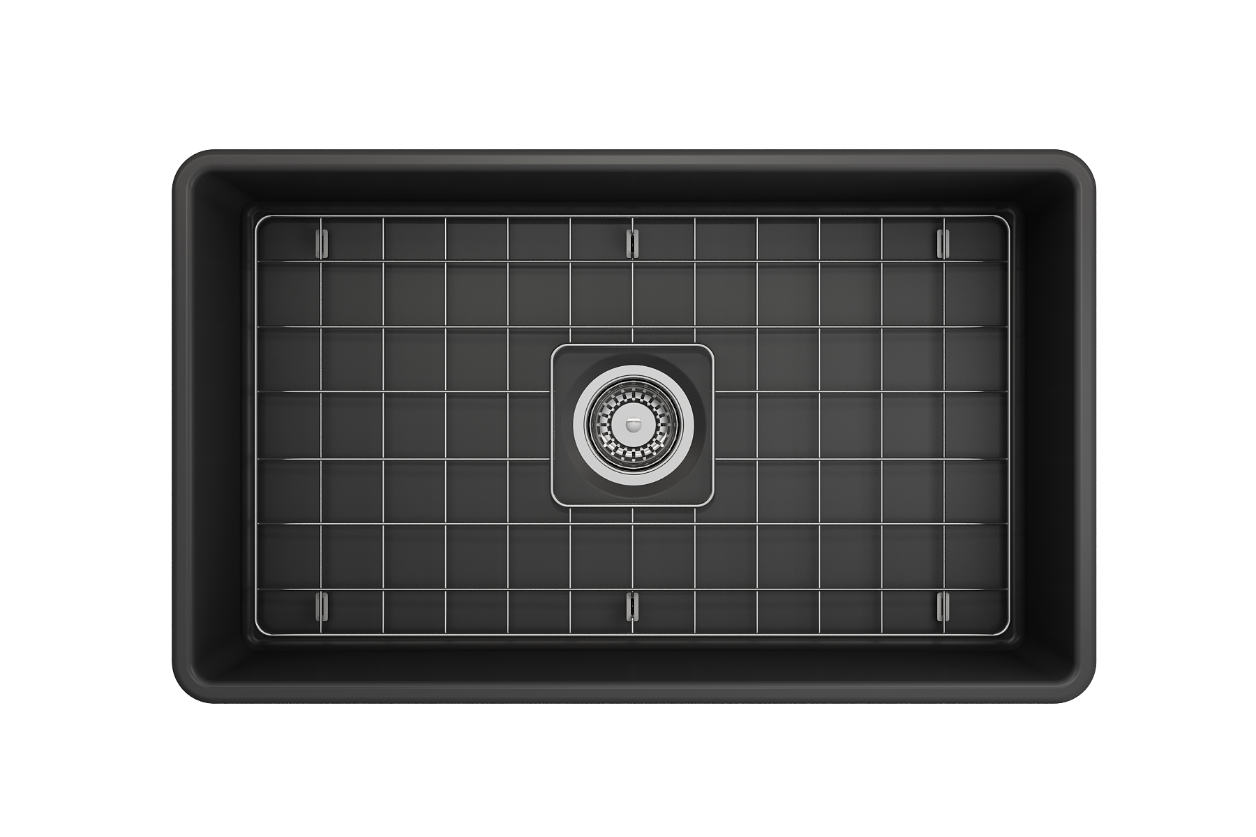Alternate Image for BOCCHI Classico 30" Fireclay Farmhouse Apron Single Bowl Kitchen Sink, Matte Dark Gray, 1138-020-0120
