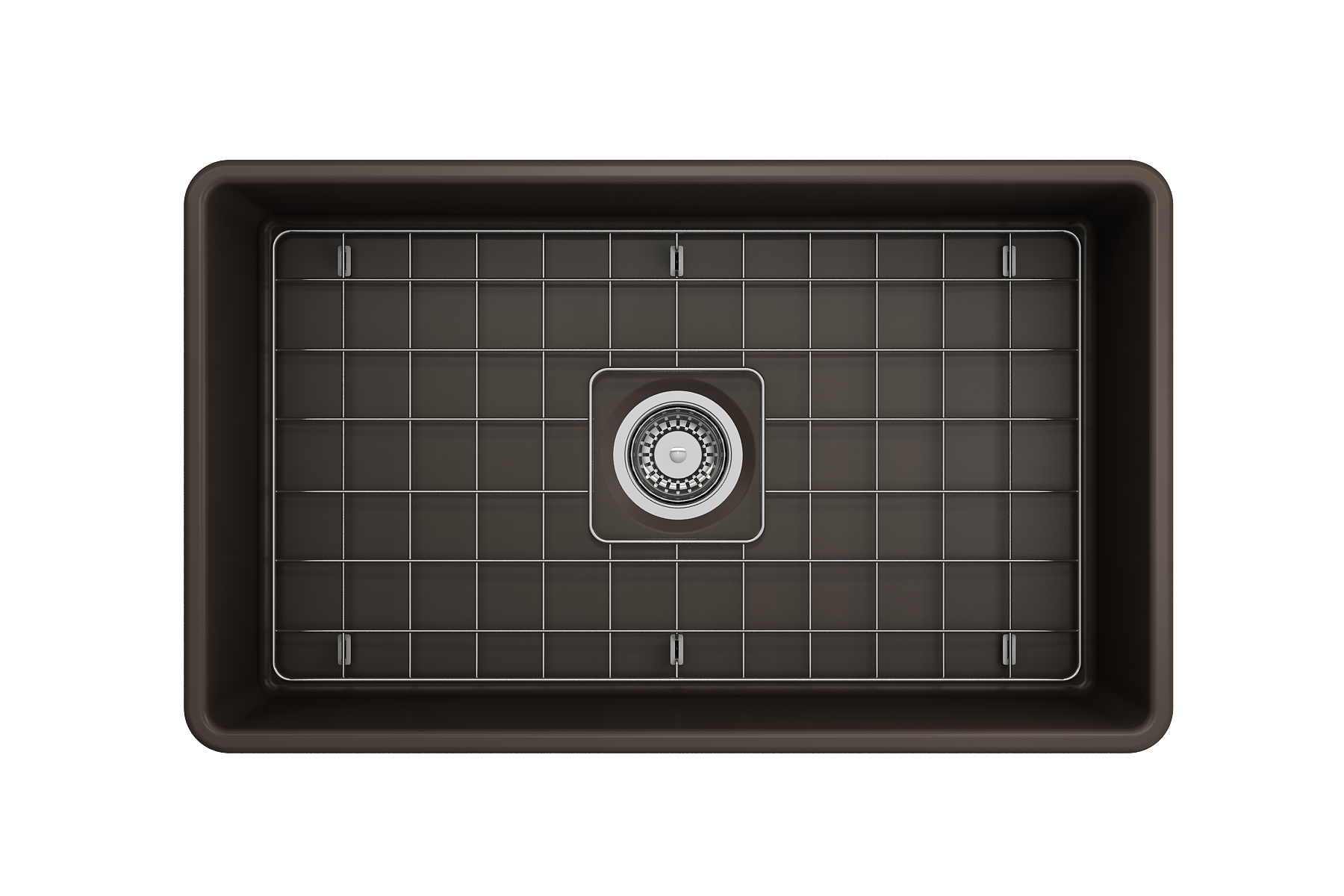 Alternate Image for BOCCHI Classico 30" Fireclay Farmhouse Apron Single Bowl Kitchen Sink, Matte Brown, 1138-025-0120