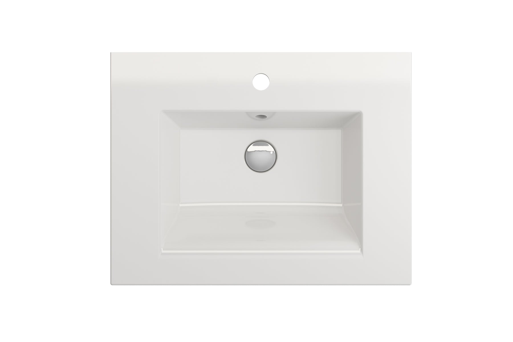 Alternate Image for BOCCHI Ravenna 25" Rectangle Wallmount Fireclay Bathroom Sink, White, Single Faucet Hole, 1161-001-0126