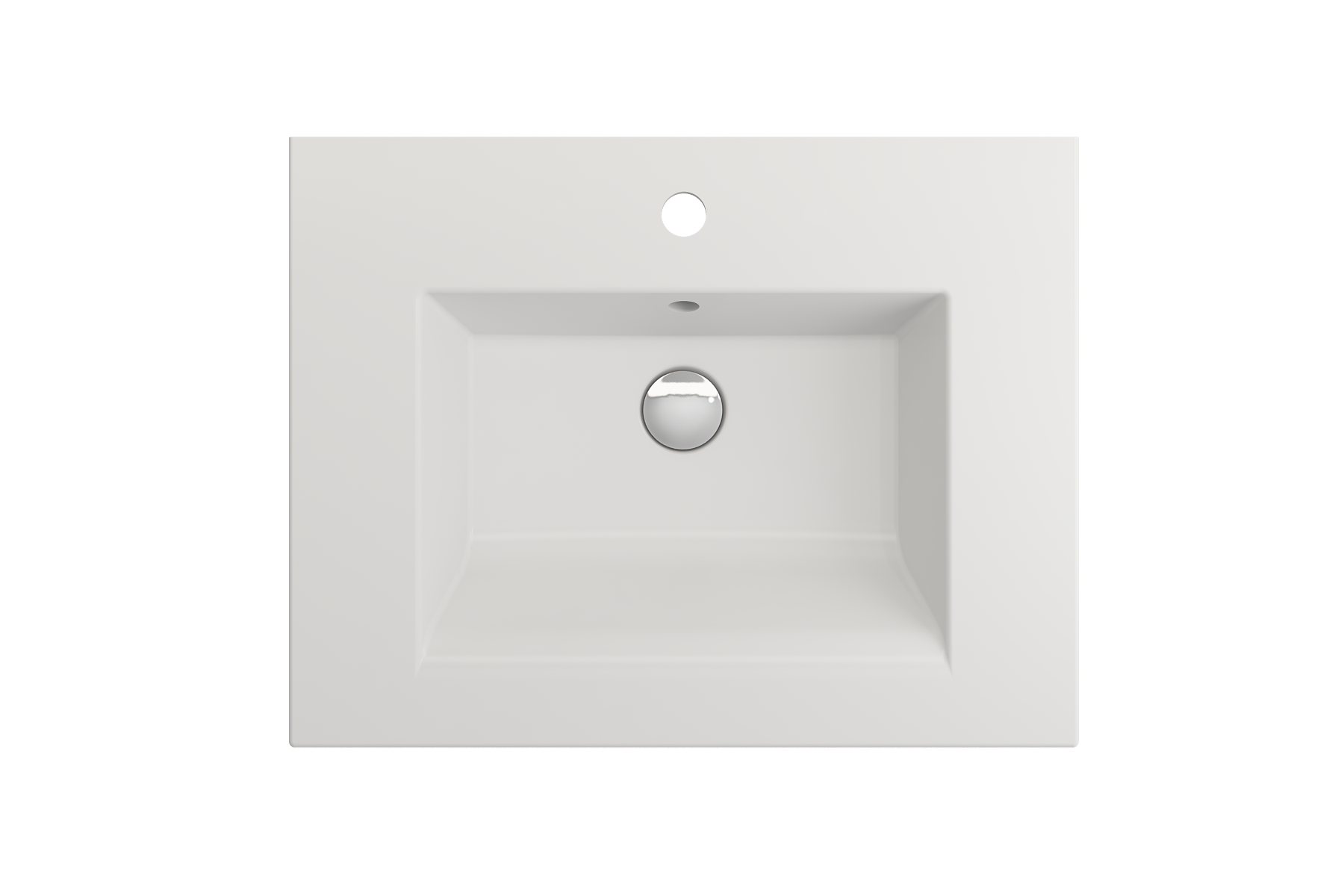 Alternate Image for BOCCHI Ravenna 25" Rectangle Wallmount Fireclay Bathroom Sink, Matte White, Single Faucet Hole, 1161-002-0126