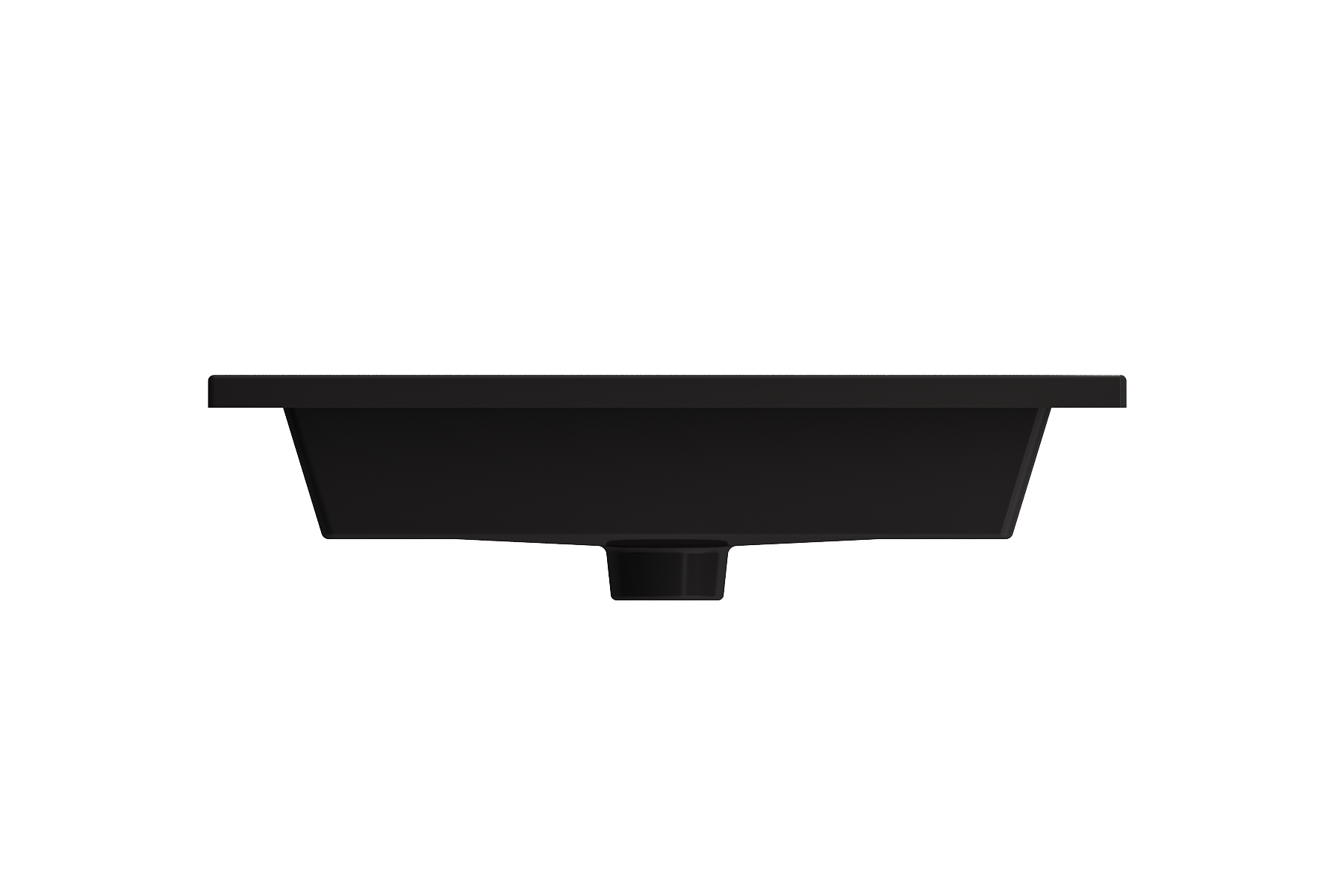 Alternate Image for BOCCHI Ravenna 25" Rectangle Wallmount Fireclay Bathroom Sink, Matte Black, Single Faucet Hole, 1161-004-0126