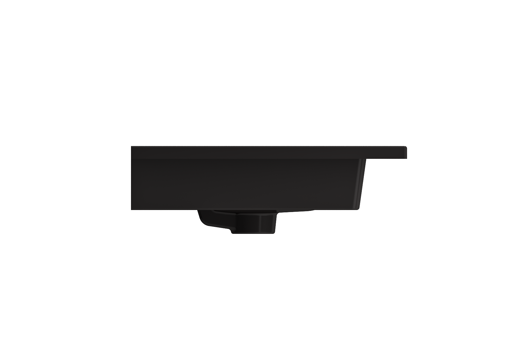 Alternate Image for BOCCHI Ravenna 25" Rectangle Wallmount Fireclay Bathroom Sink, Matte Black, Single Faucet Hole, 1161-004-0126