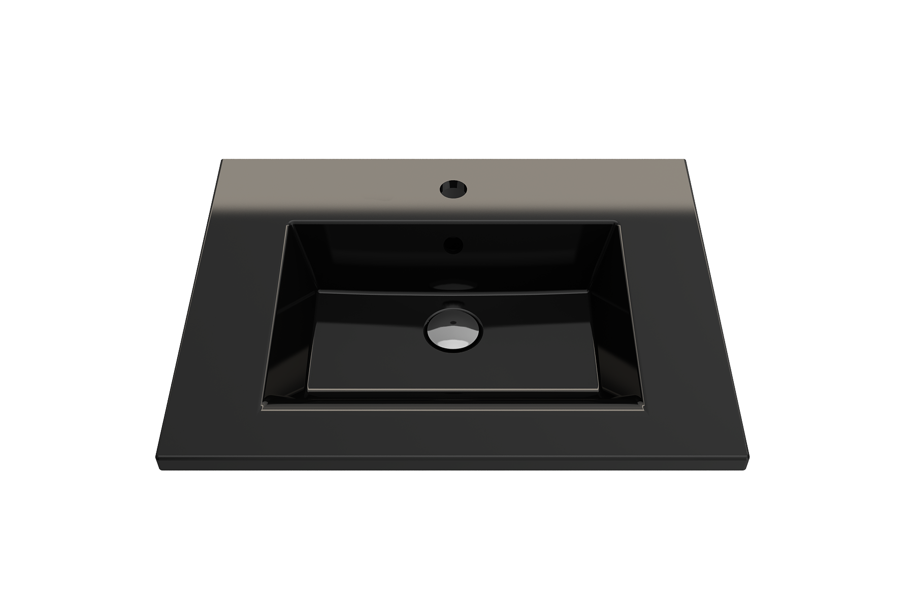 Alternate Image for BOCCHI Ravenna 25" Rectangle Wallmount Fireclay Bathroom Sink, Black, Single Faucet Hole, 1161-005-0126