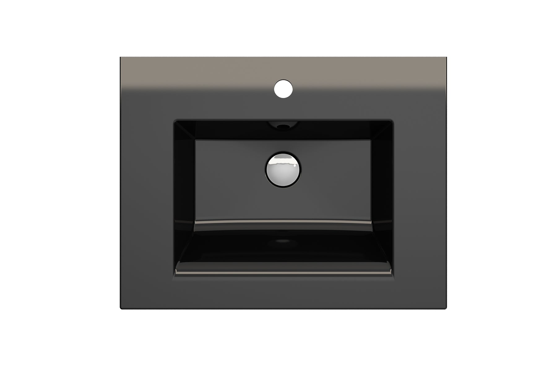 Alternate Image for BOCCHI Ravenna 25" Rectangle Wallmount Fireclay Bathroom Sink, Black, Single Faucet Hole, 1161-005-0126